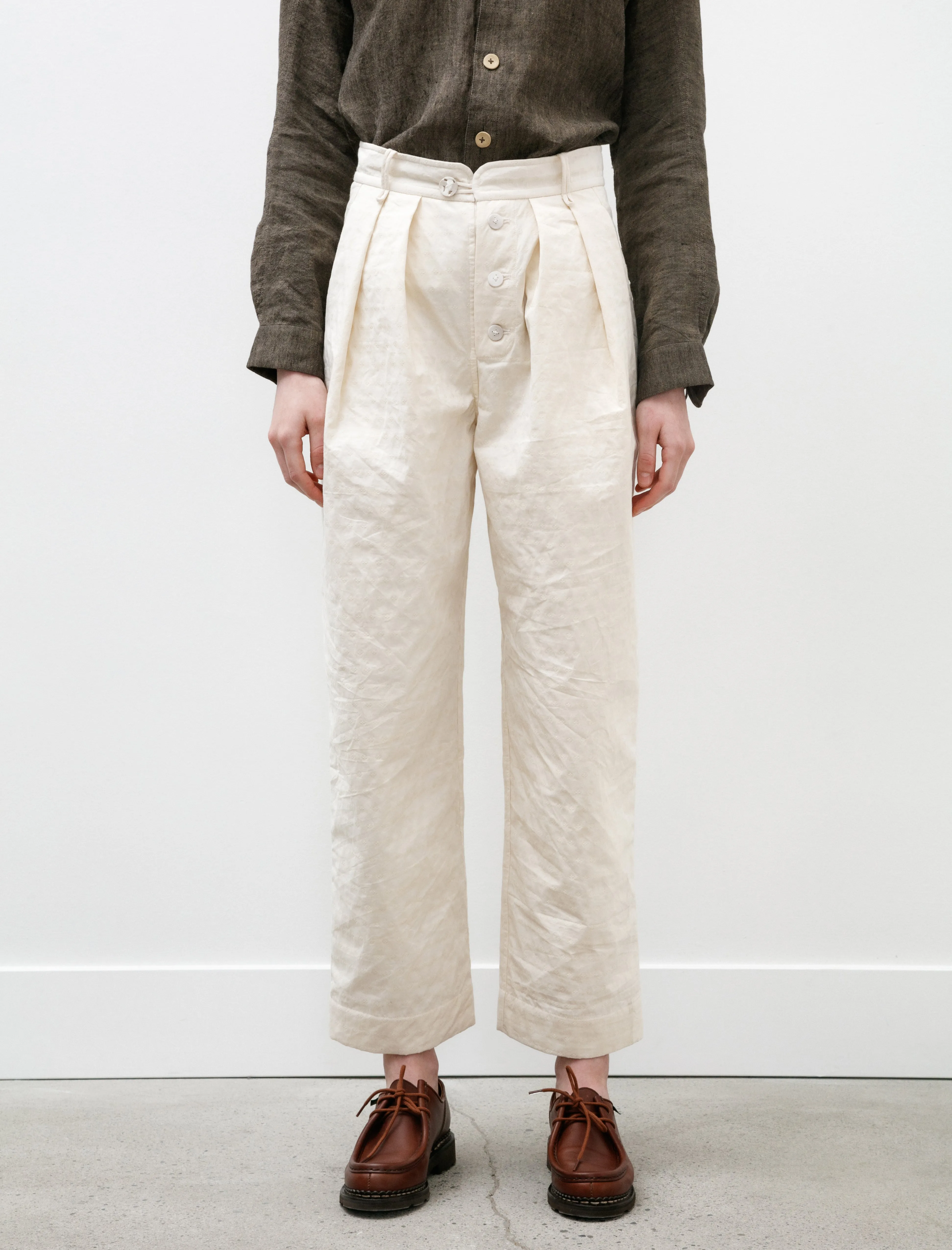 Double Pleated Trousers Ivory sold by SHOP NEIGHBOR product image thumbnail 2
