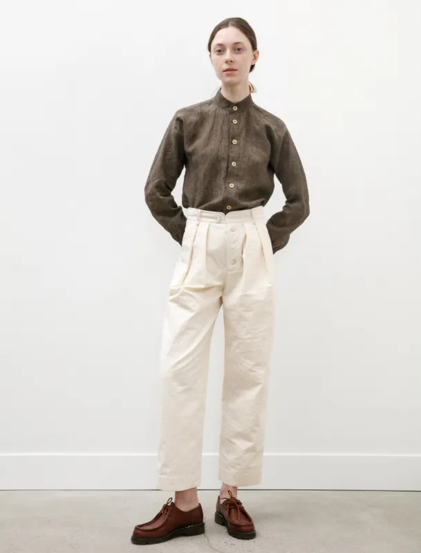 Double Pleated Trousers Ivory made by SHOP NEIGHBOR