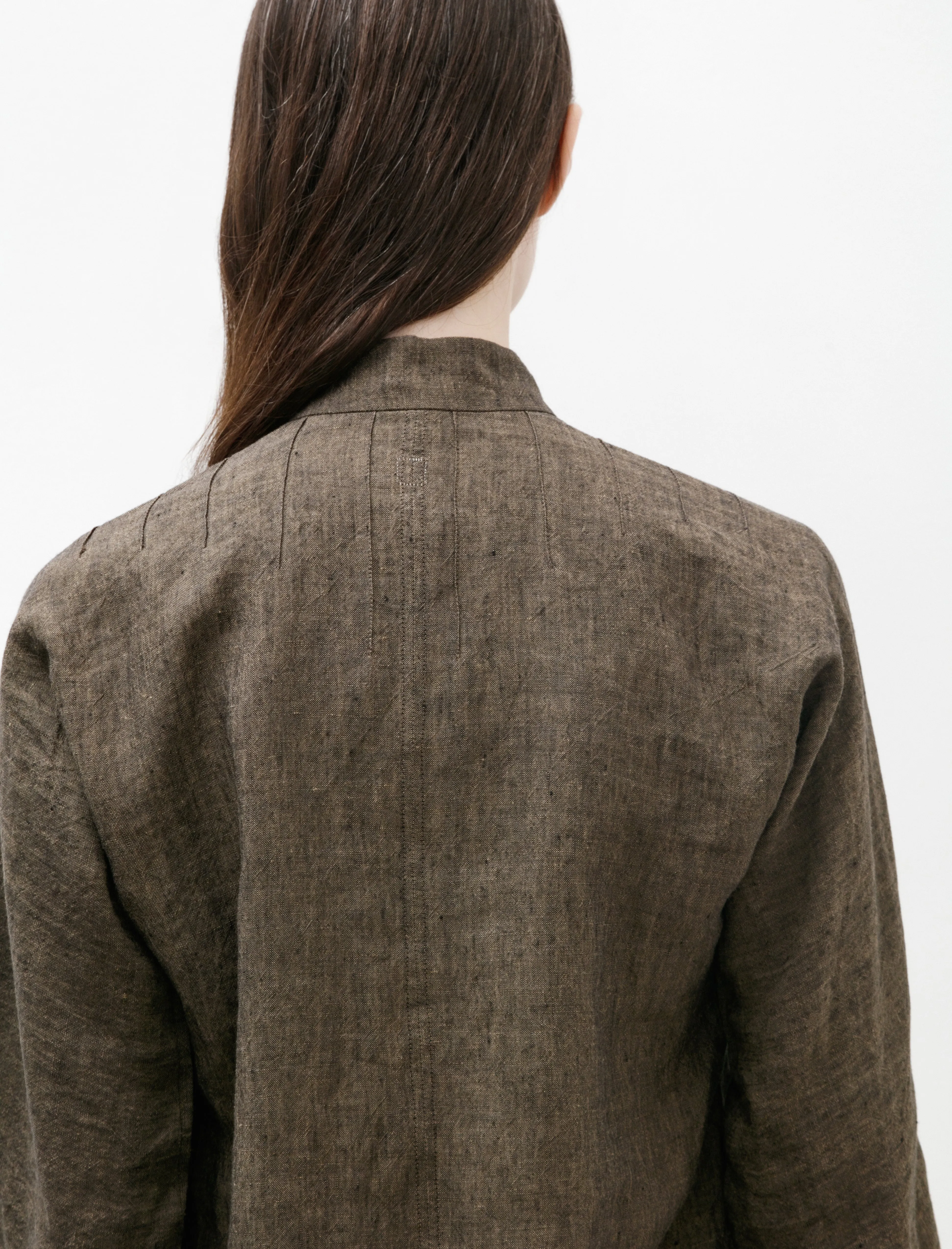 Mandarin Collar Shirt Walnut Linen sold by SHOP NEIGHBOR product image thumbnail 5
