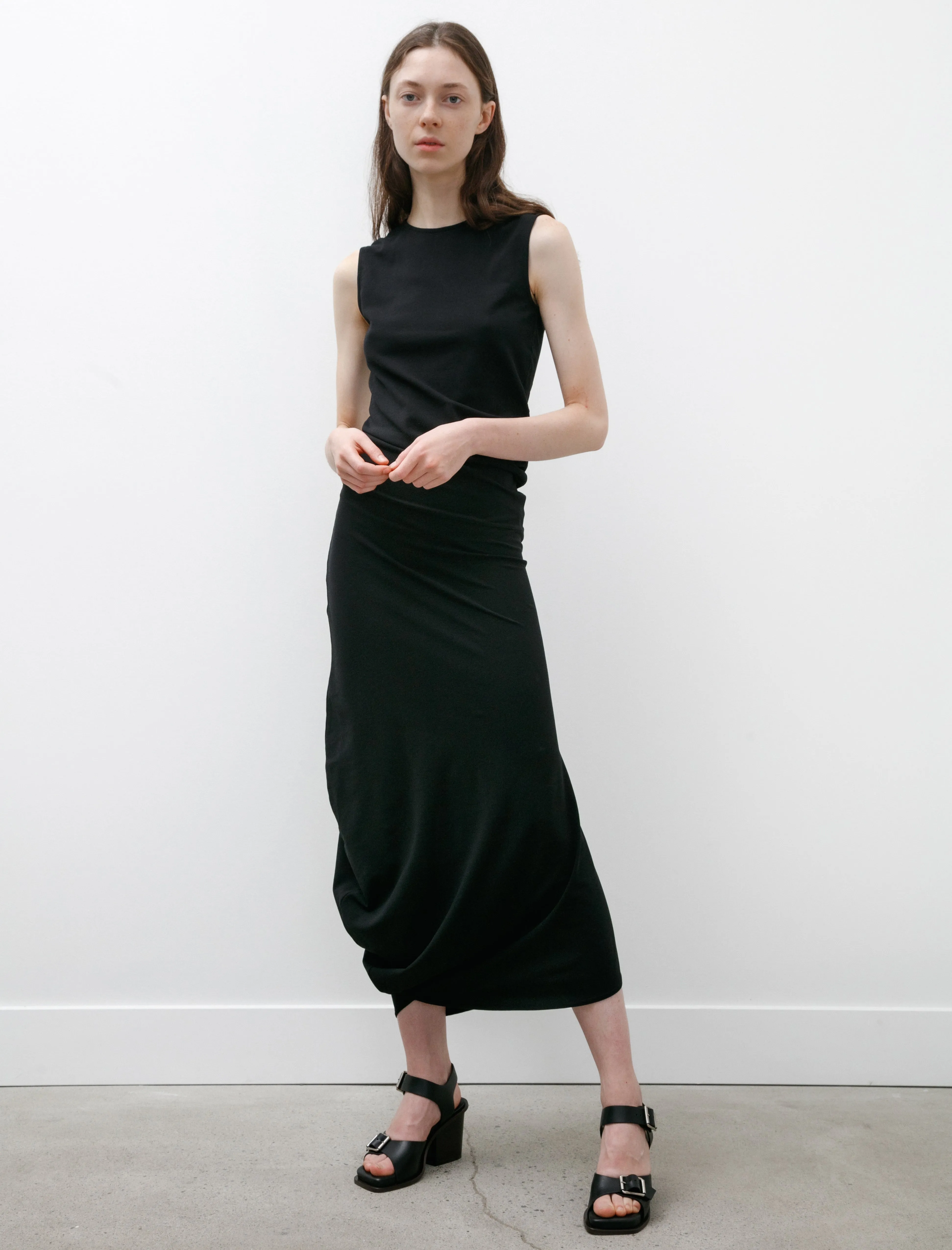 Fitted Twisted Dress Black sold by SHOP NEIGHBOR