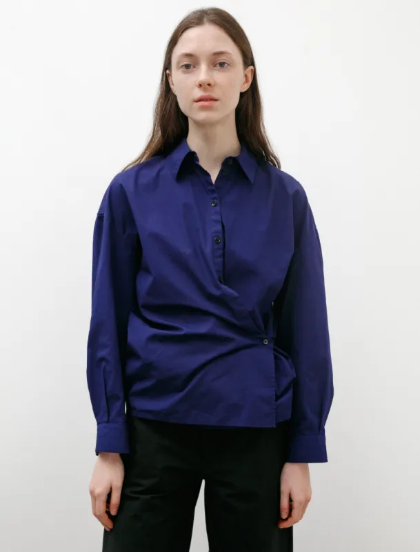 Straight Collar Twisted Shirt Blue Violet made by SHOP NEIGHBOR