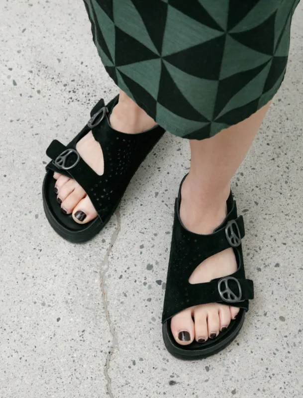 Double Strap Suede Sandal made by Needles Womens