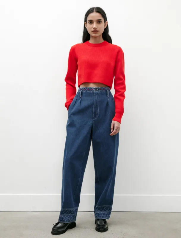 Embroidered Murray Denim Trouser sold by SHOP NEIGHBOR