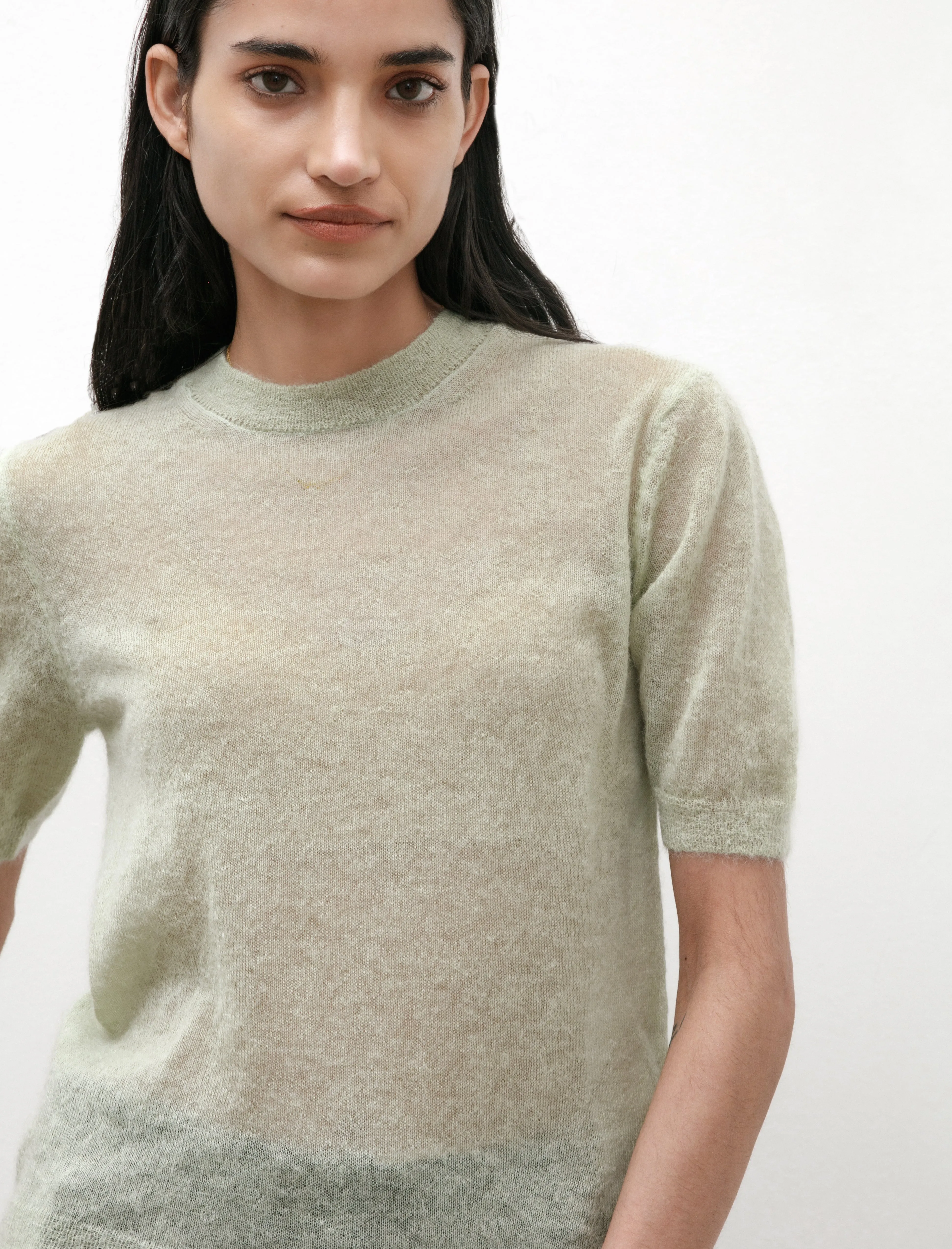 Kid Mohair Sheer T-Shirt Light Green sold by SHOP NEIGHBOR product image thumbnail 2