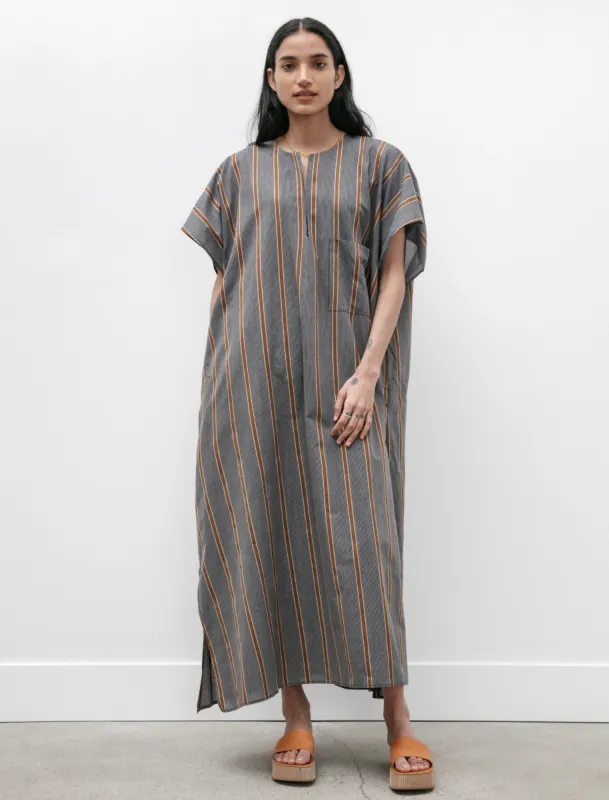 Caftan Light Cotton Striped Black and Noisette made by SHOP NEIGHBOR