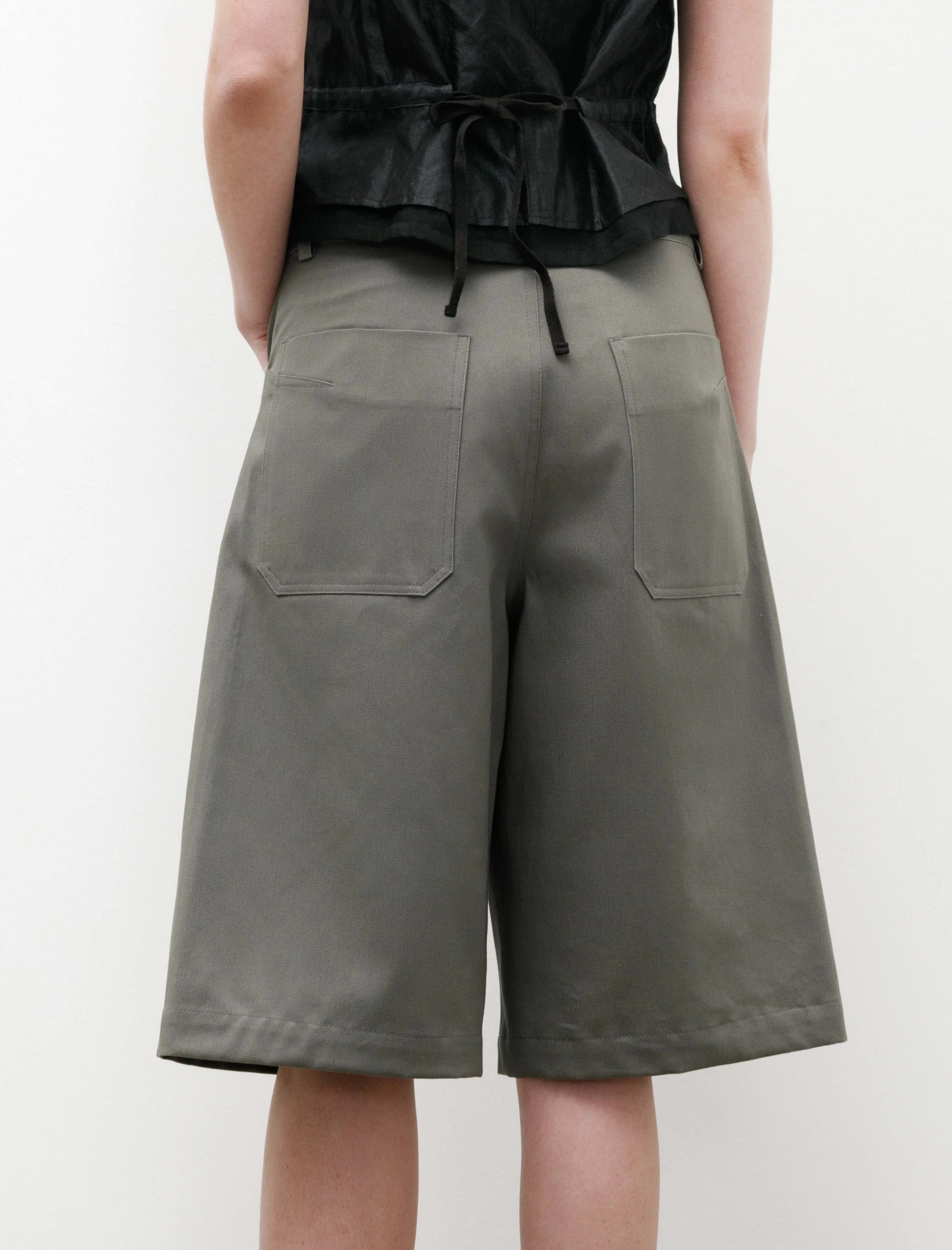 Wide Leg Darted Shorts Olive sold by SHOP NEIGHBOR product image thumbnail 4