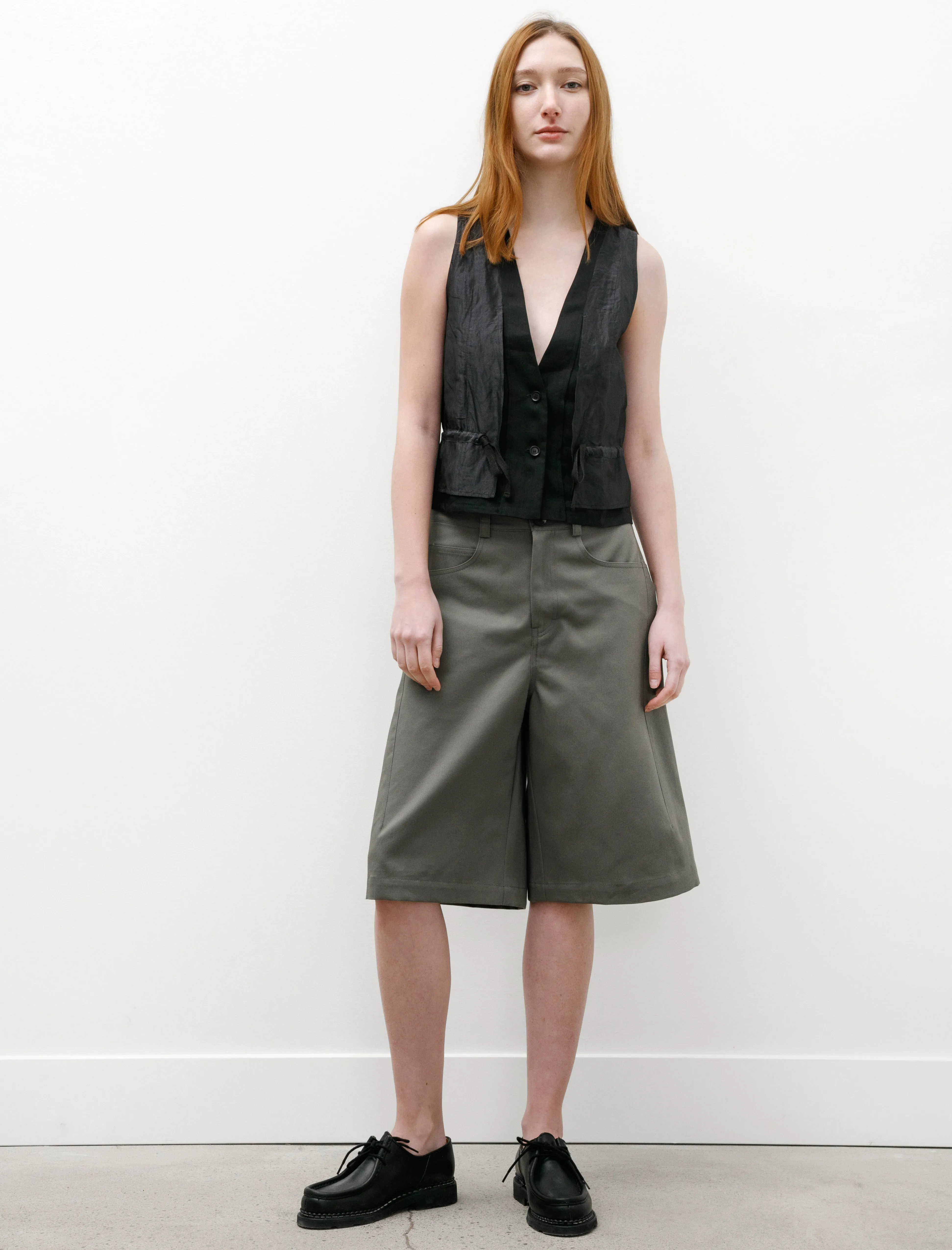 Wide Leg Darted Shorts Olive sold by SHOP NEIGHBOR