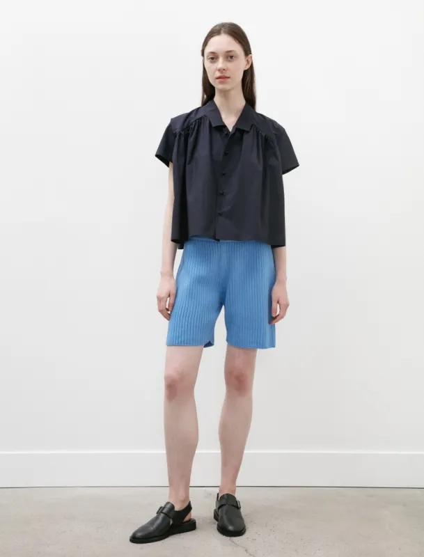 Rib Shorts Blue sold by SHOP NEIGHBOR
