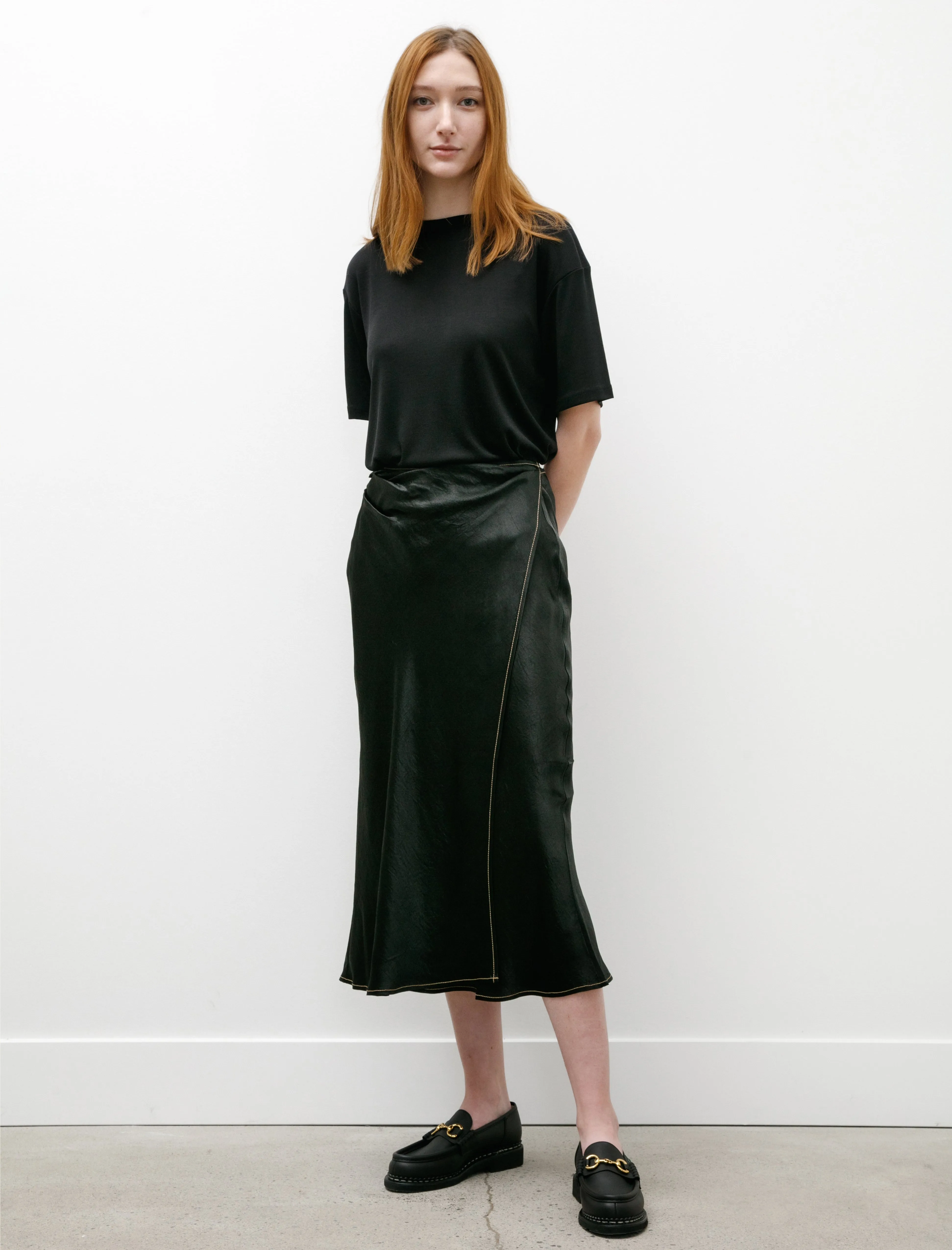 Satin Wrap Skirt Black sold by SHOP NEIGHBOR product image thumbnail 3