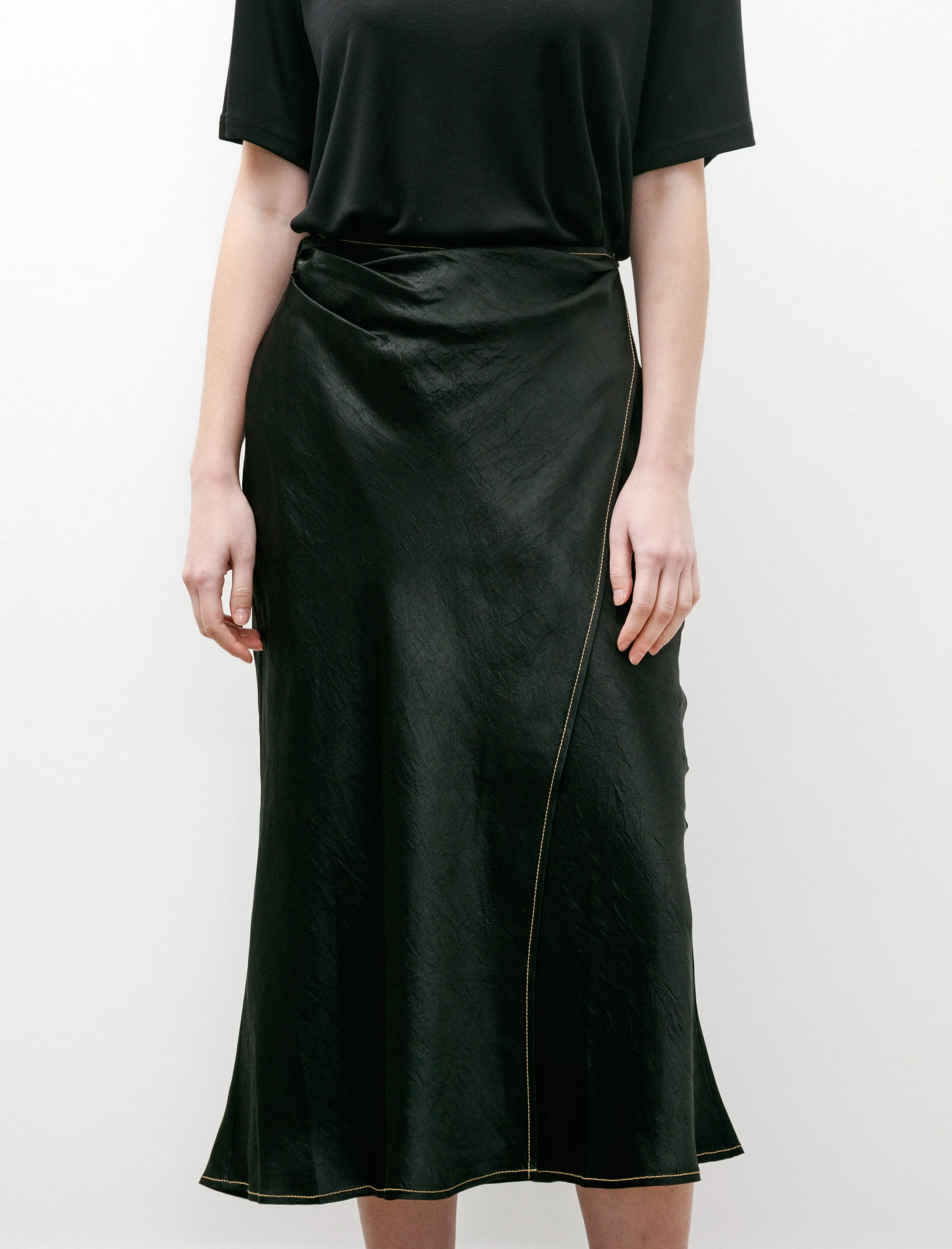 Satin Wrap Skirt Black sold by SHOP NEIGHBOR product image thumbnail 2