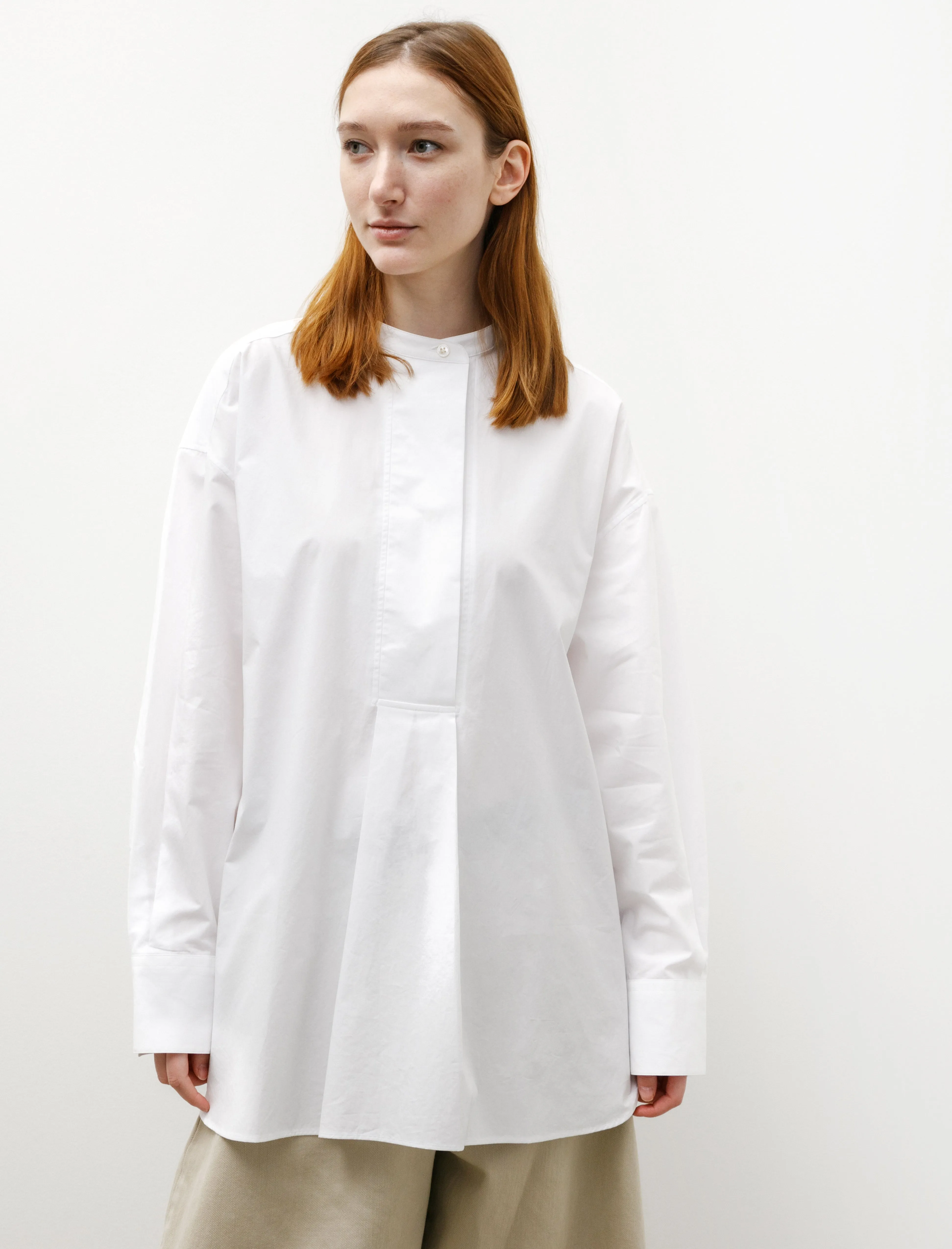Frink Half Placket Shirt White sold by SHOP NEIGHBOR