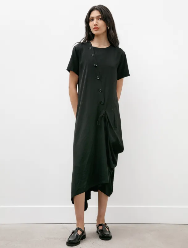Short Sleeve Draped Dress Black sold by SHOP NEIGHBOR