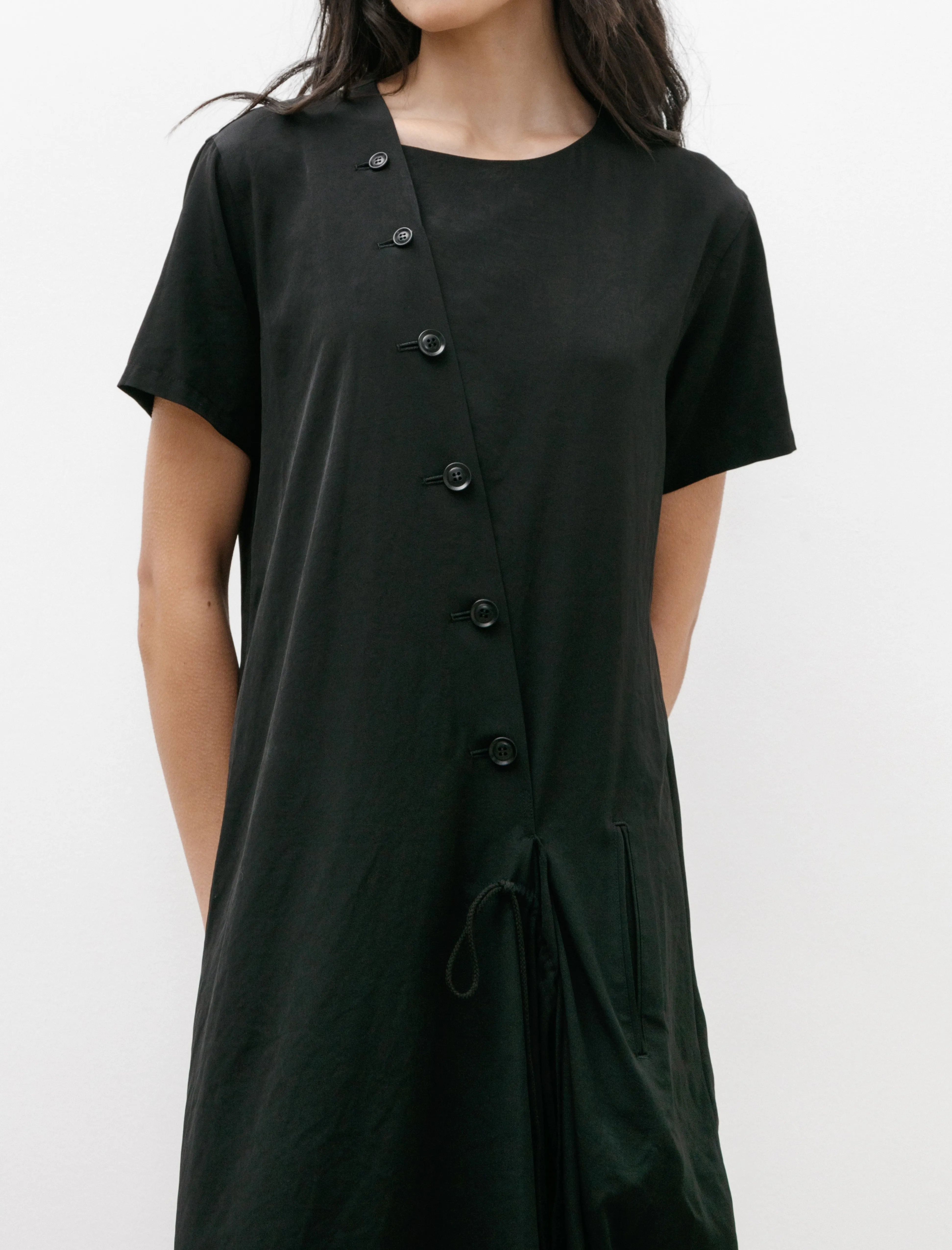 Short Sleeve Draped Dress Black sold by SHOP NEIGHBOR product image thumbnail 3