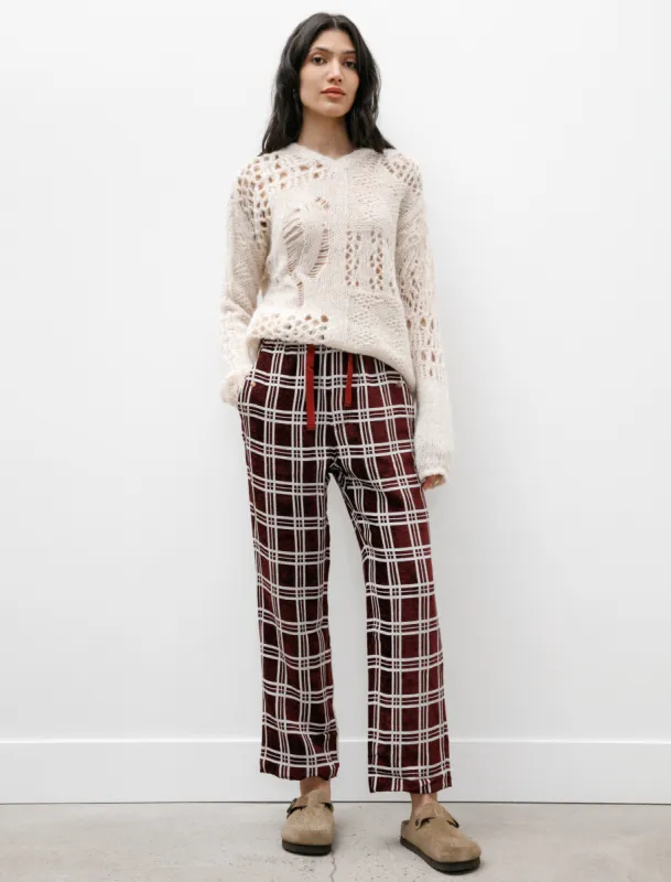 String Cowboy Pants Mall Plaid Bordeaux sold by SHOP NEIGHBOR