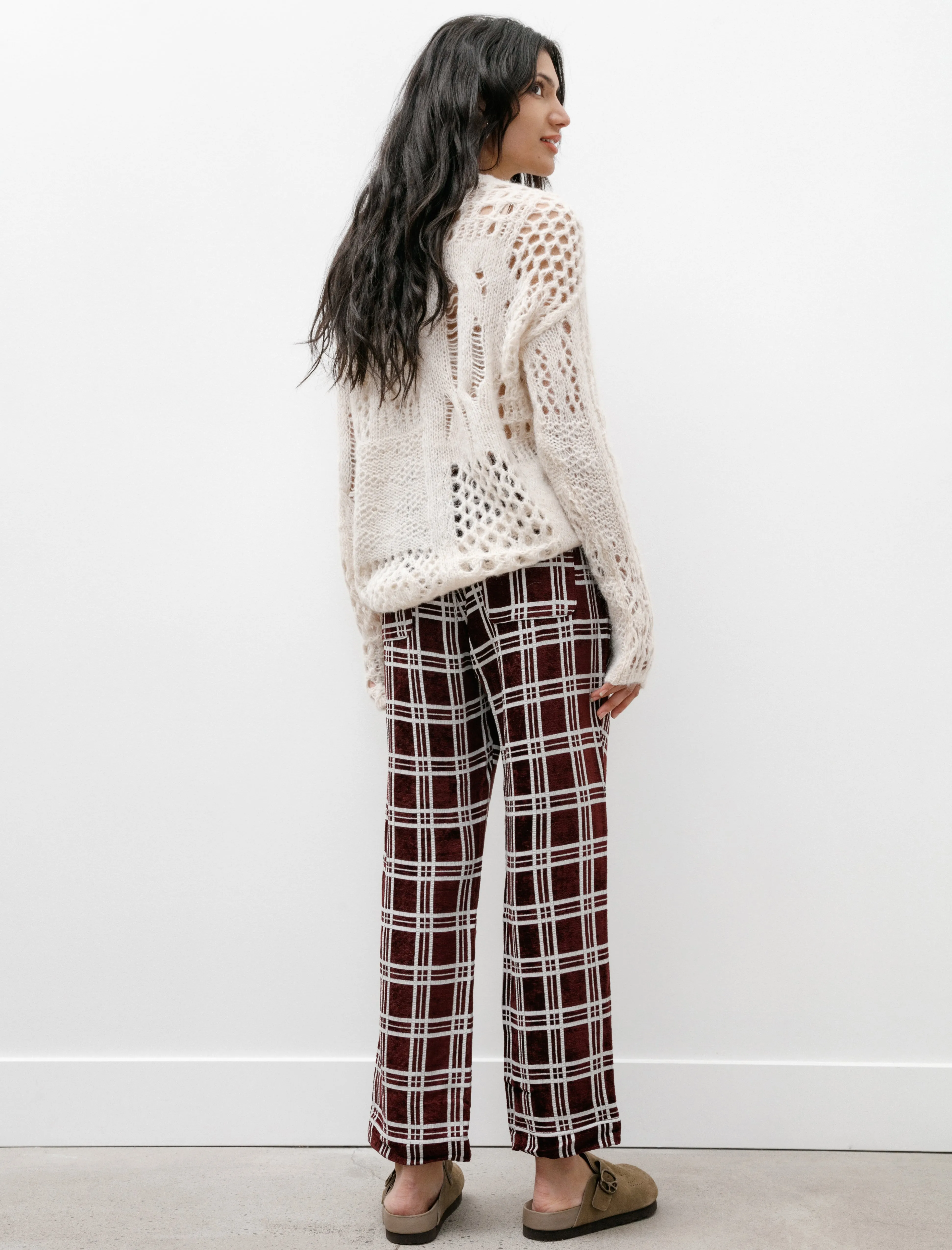String Cowboy Pants Mall Plaid Bordeaux sold by SHOP NEIGHBOR product image thumbnail 3