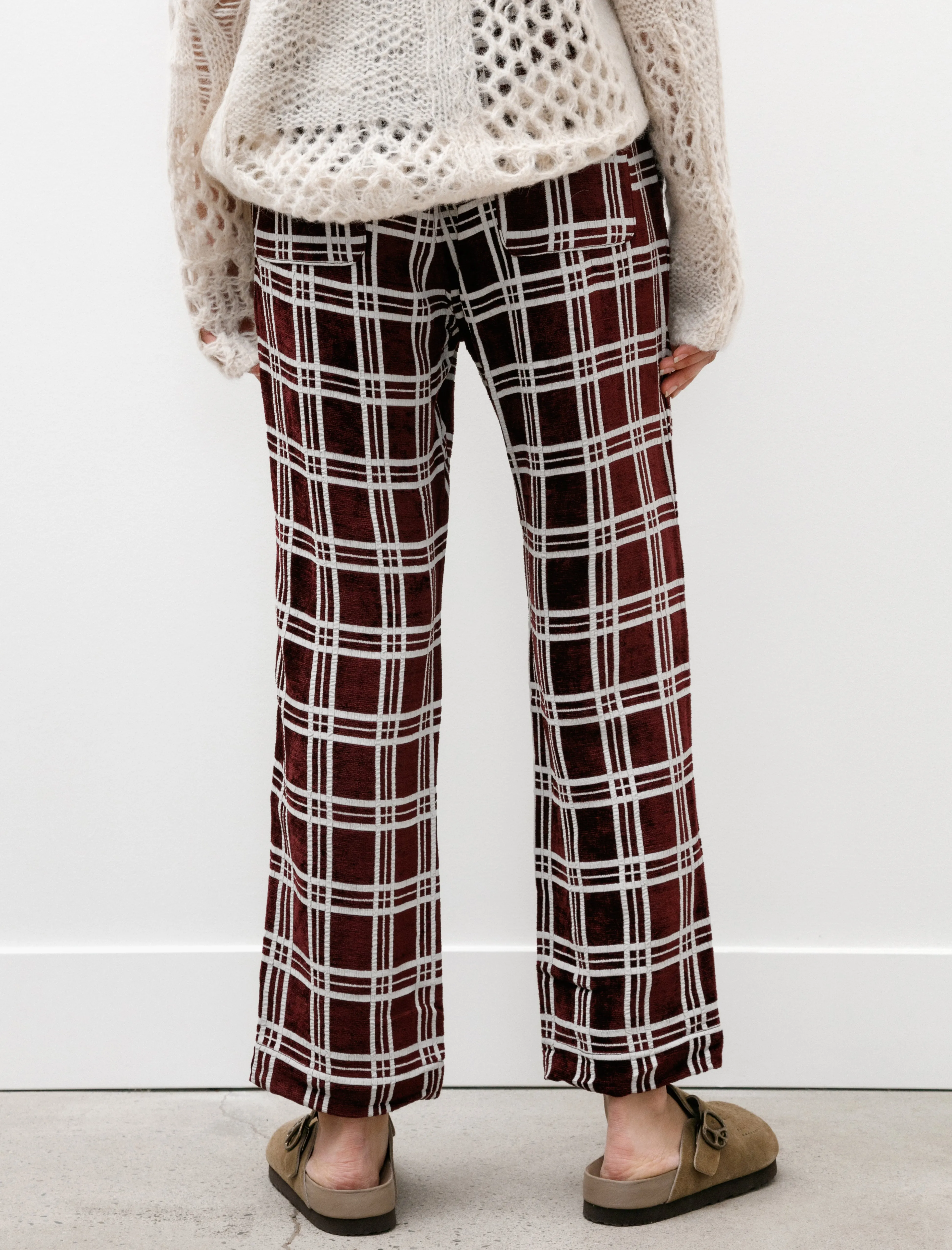 String Cowboy Pants Mall Plaid Bordeaux sold by SHOP NEIGHBOR product image thumbnail 4