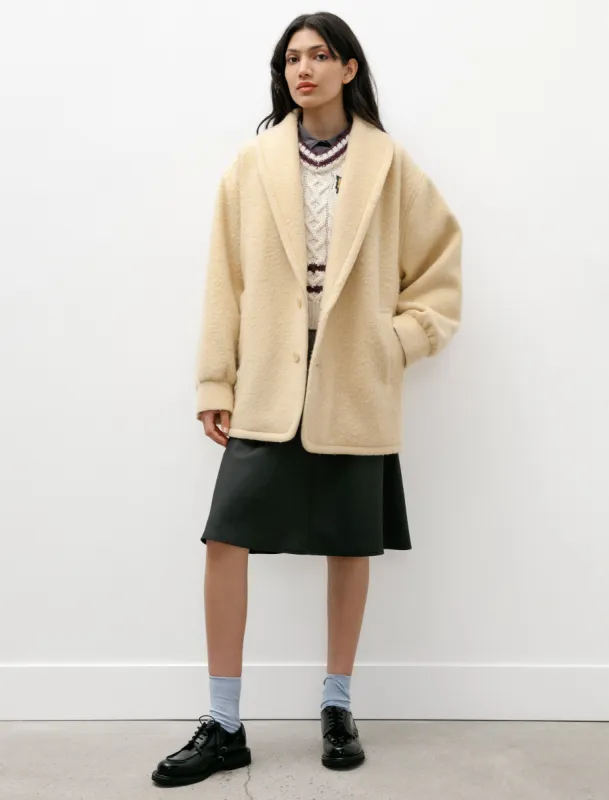Brushed Alpaca Wool Melton Half Coat Beige sold by SHOP NEIGHBOR
