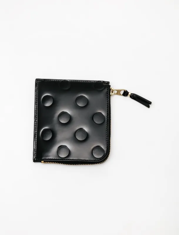Embossed Polka Dot 3/4 Zip Wallet - Black - SA3100NE sold by SHOP NEIGHBOR