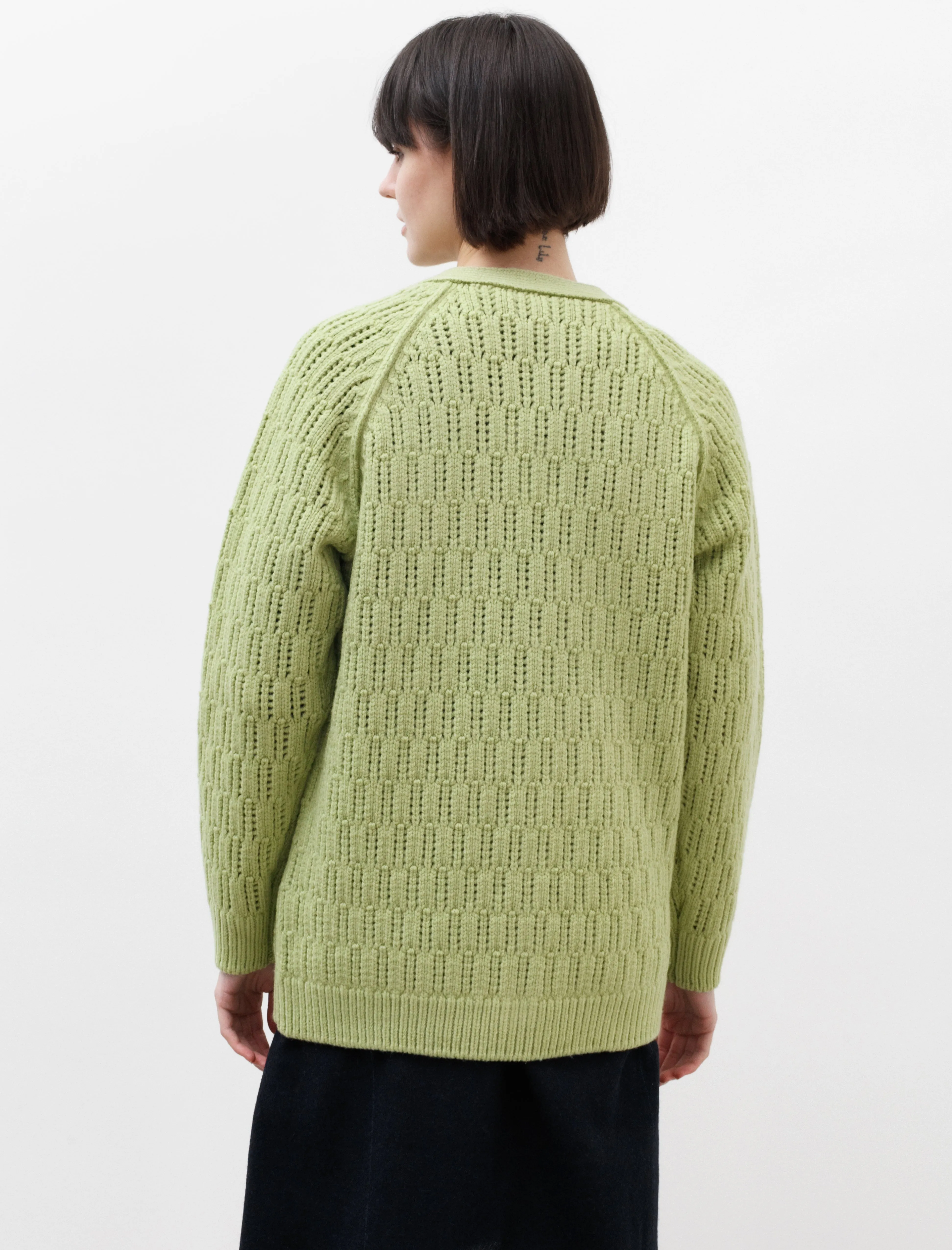 Wool Cord Rib Knit Cardigan Light Green sold by SHOP NEIGHBOR product image thumbnail 5