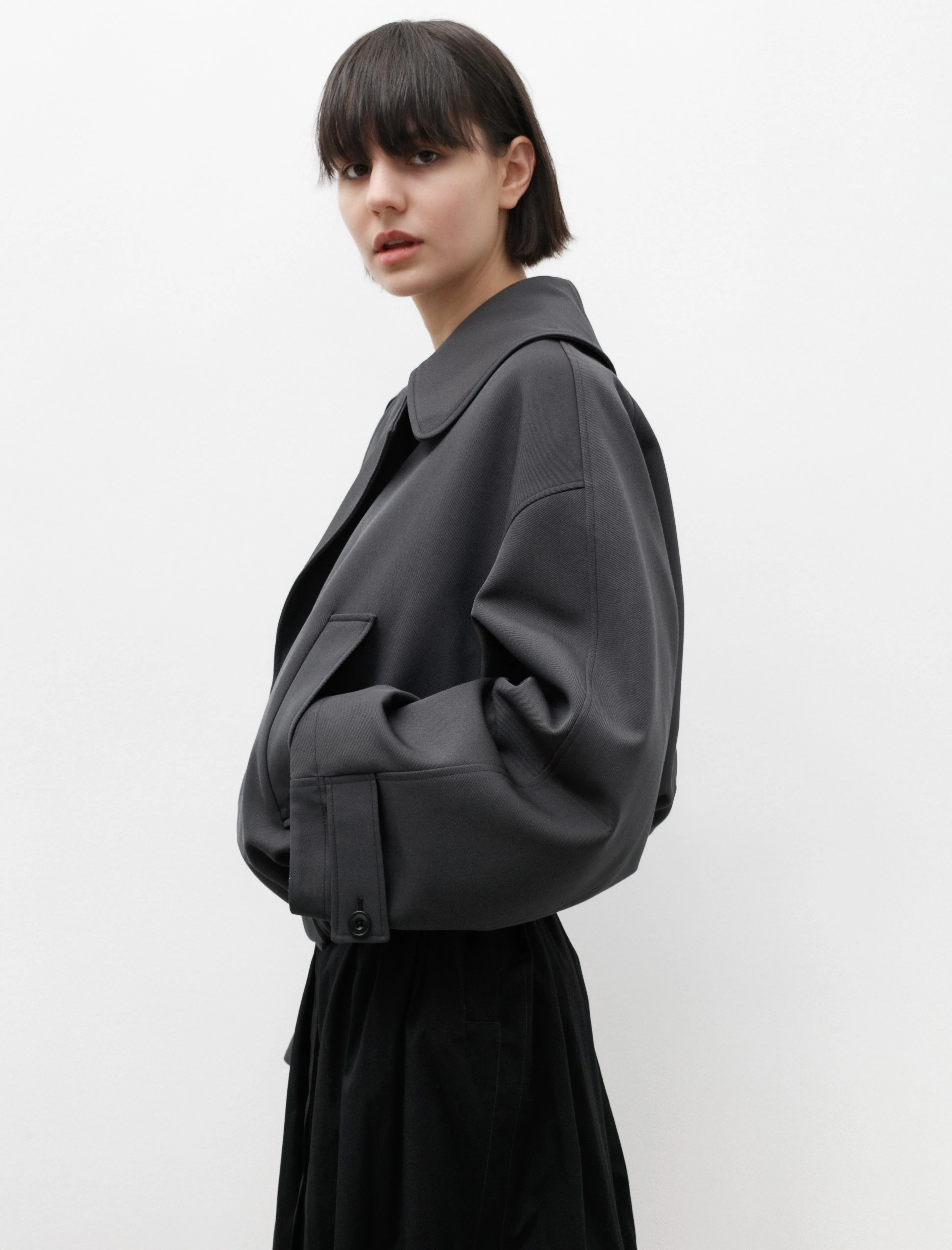 Short Trench Blouson Dark Grey sold by SHOP NEIGHBOR product image thumbnail 2