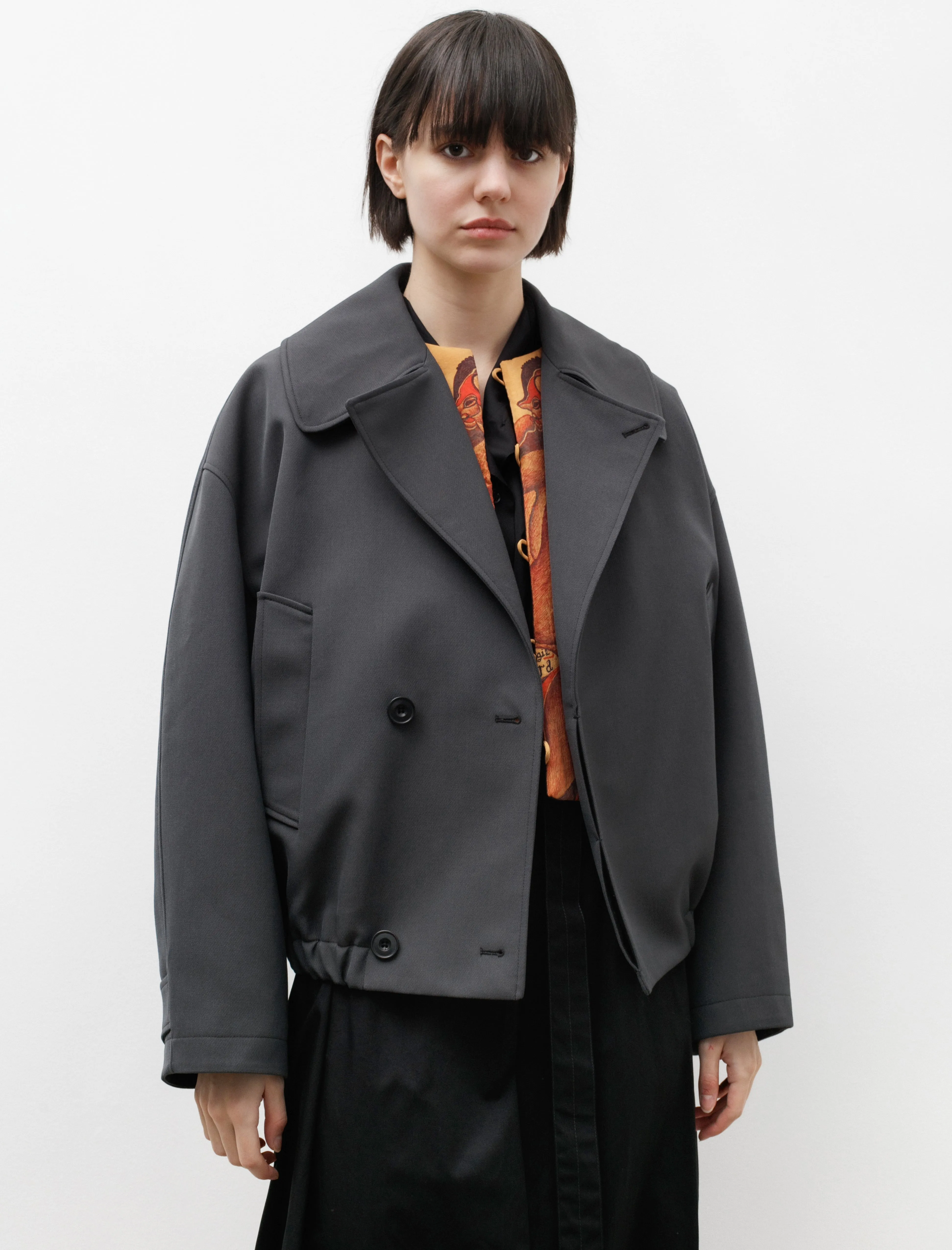 Short Trench Blouson Dark Grey sold by SHOP NEIGHBOR
