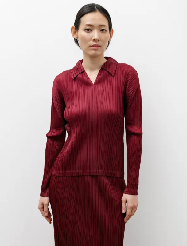 Polo Neck Long Sleeve Top Wine sold by SHOP NEIGHBOR