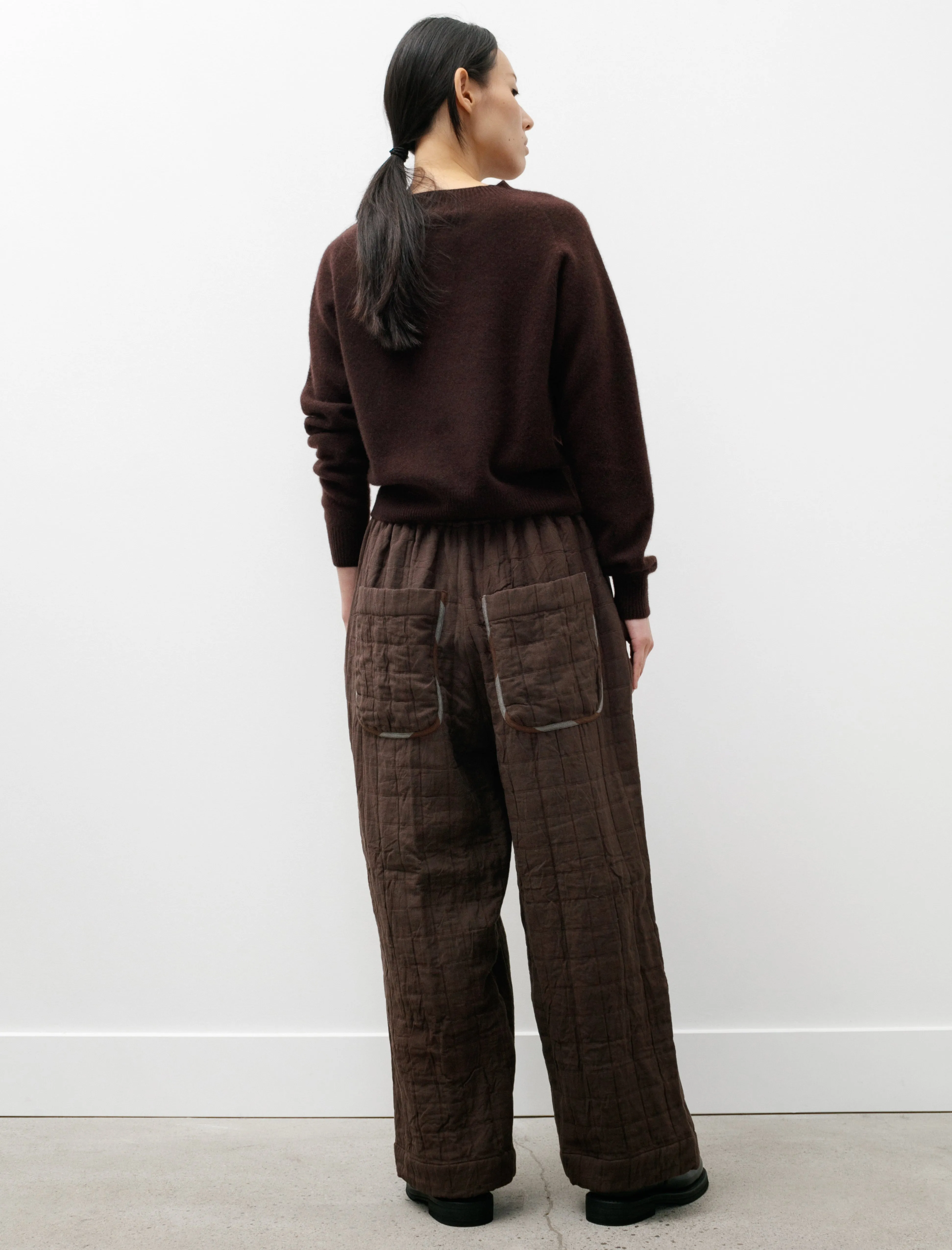 Luna Trousers Linen/Jacquard Cocoa/Blue sold by SHOP NEIGHBOR product image thumbnail 4
