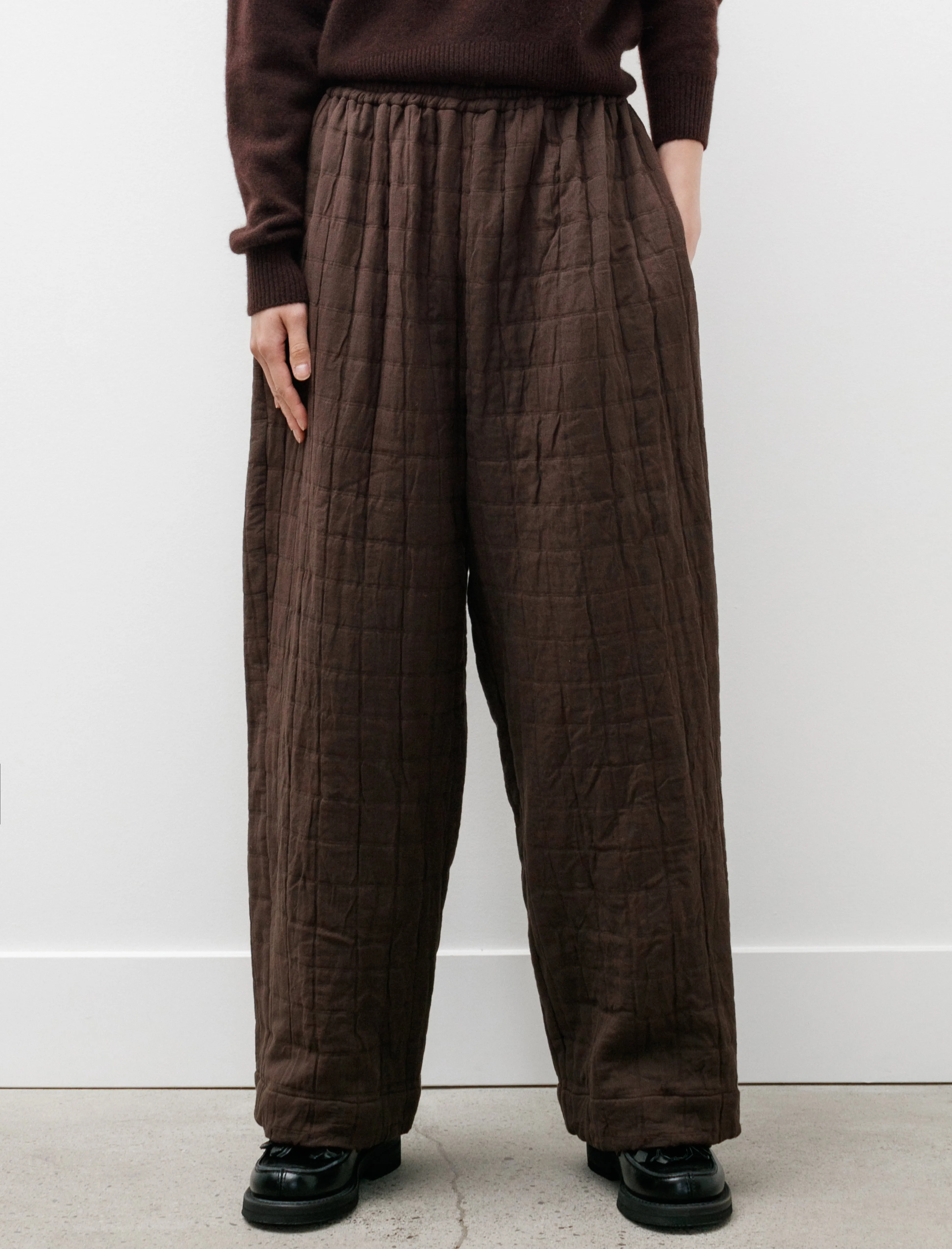 Luna Trousers Linen/Jacquard Cocoa/Blue sold by SHOP NEIGHBOR product image thumbnail 2