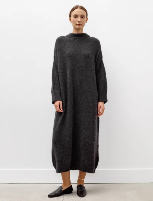 Oversized Roundneck Cashmere/Silk Dress Charcoal made by SHOP NEIGHBOR