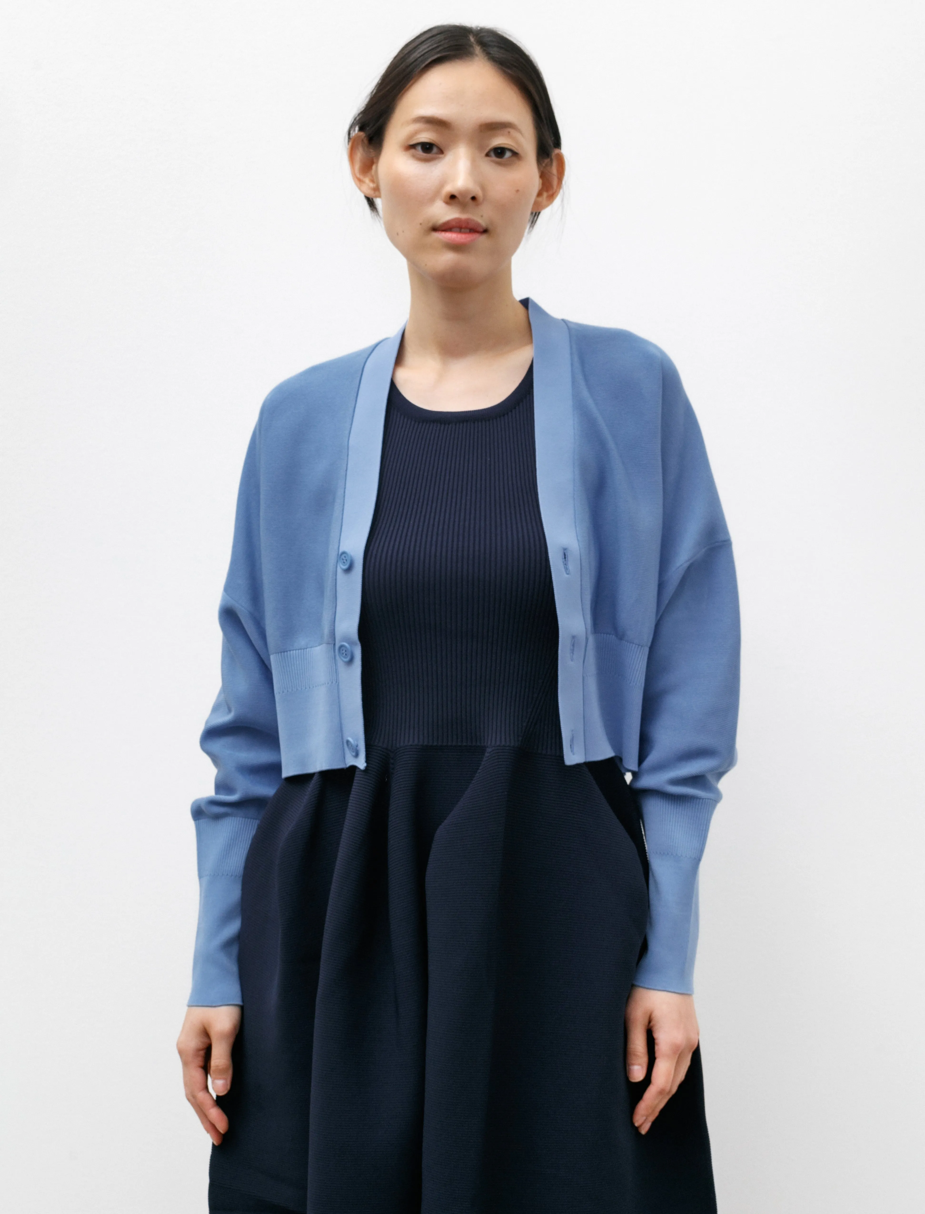 Cupro Garter Cropped Cardigan Sky sold by SHOP NEIGHBOR