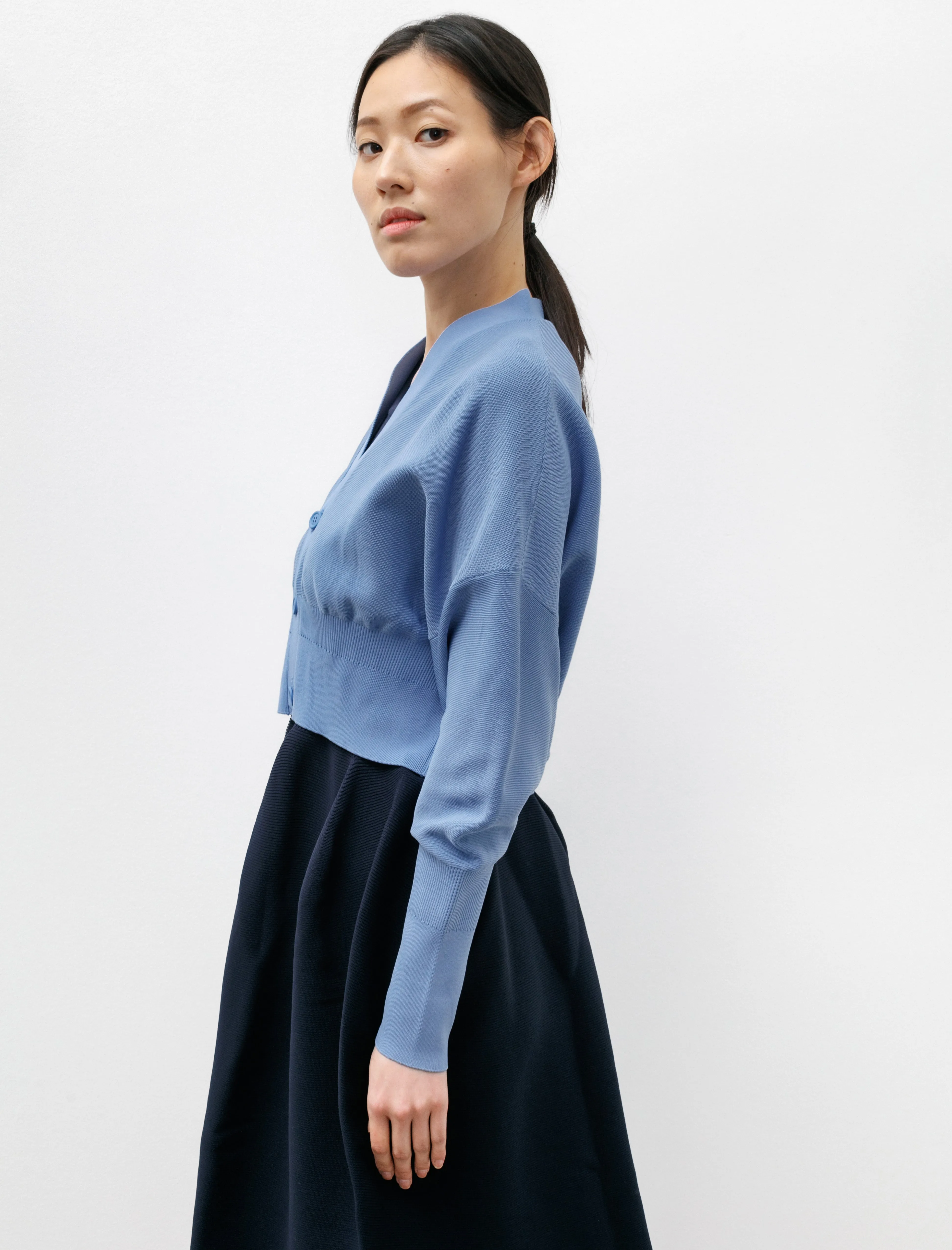 Cupro Garter Cropped Cardigan Sky sold by SHOP NEIGHBOR product image thumbnail 3