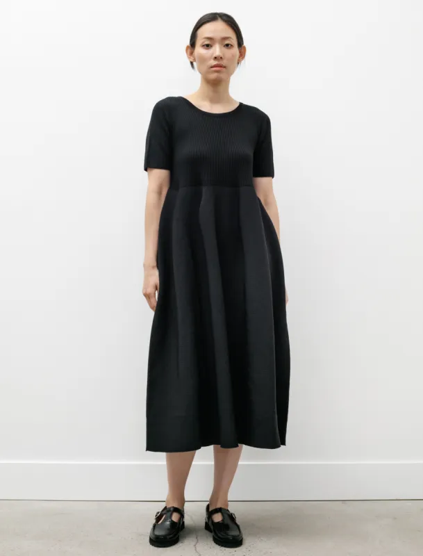 Pottery Cupro Short Sleeve Dress Black sold by SHOP NEIGHBOR