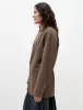 Oversized Blazer with Pleats Crepe Wool Brown sold by SHOP NEIGHBOR