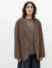 Oversized Blazer with Pleats Crepe Wool Brown sold by SHOP NEIGHBOR