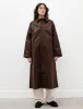 Oversized Long Trench Cotton Satin Brown sold by SHOP NEIGHBOR