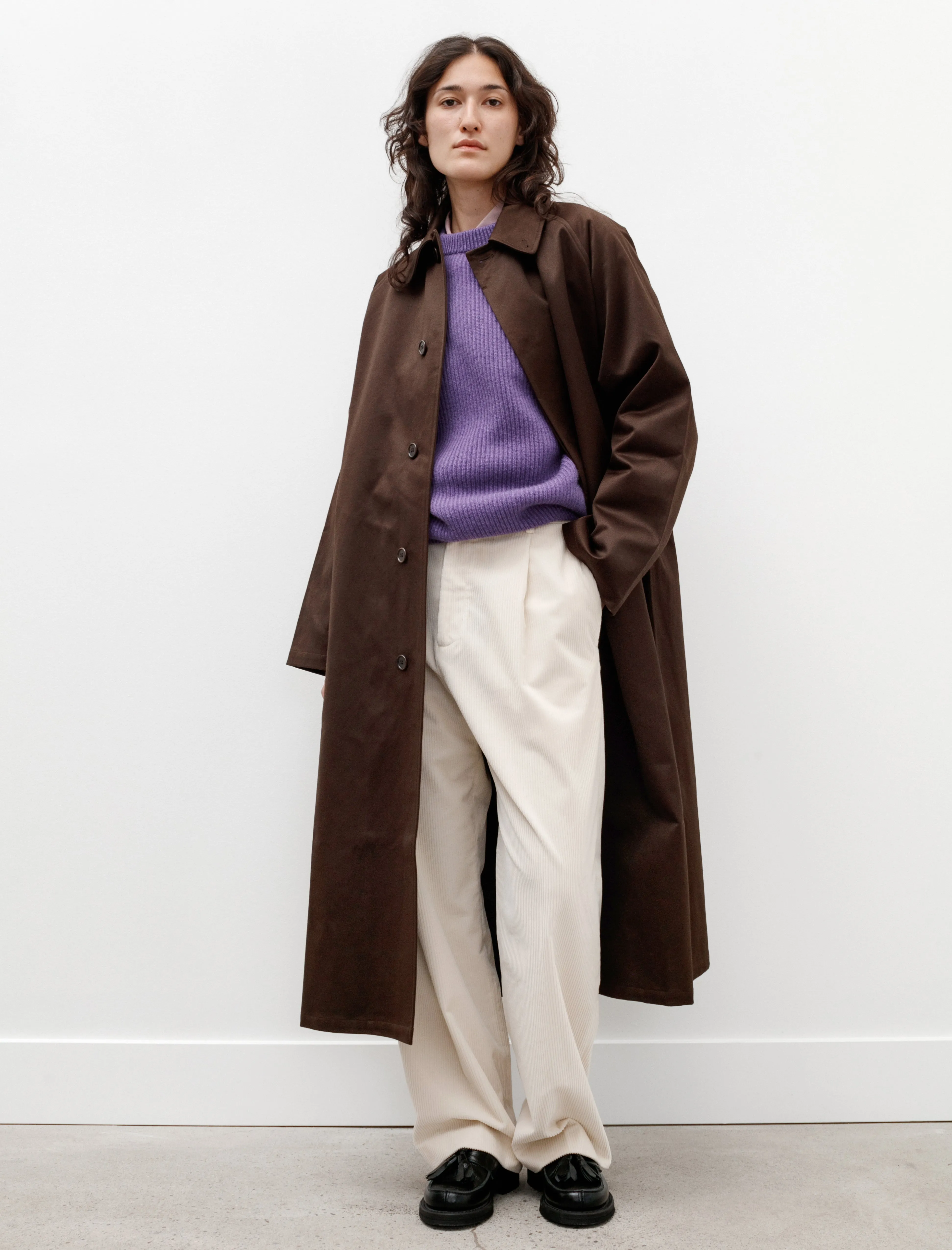 Oversized Long Trench Cotton Satin Brown sold by SHOP NEIGHBOR