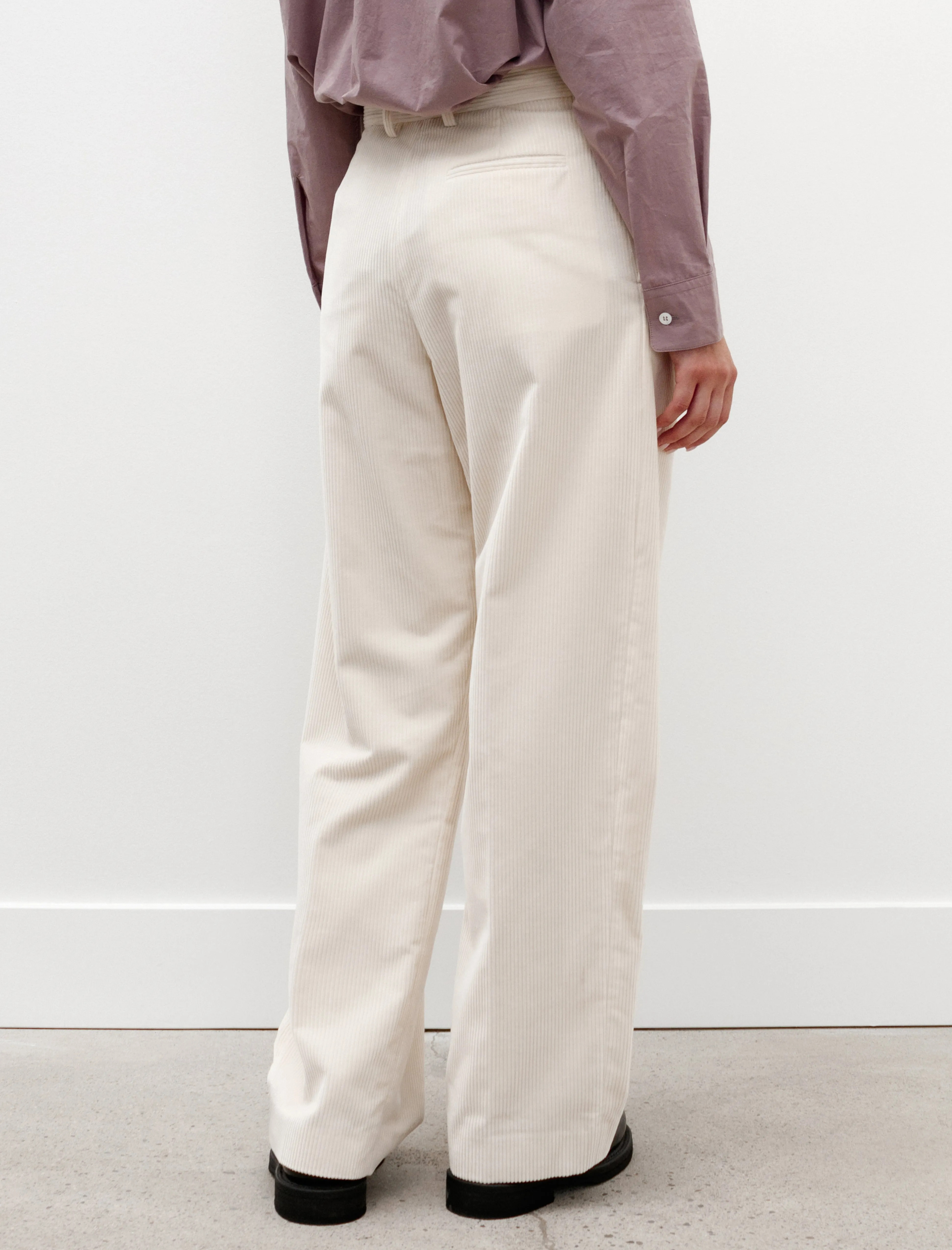 Pleated Trousers Corduroy White sold by SHOP NEIGHBOR product image thumbnail 4