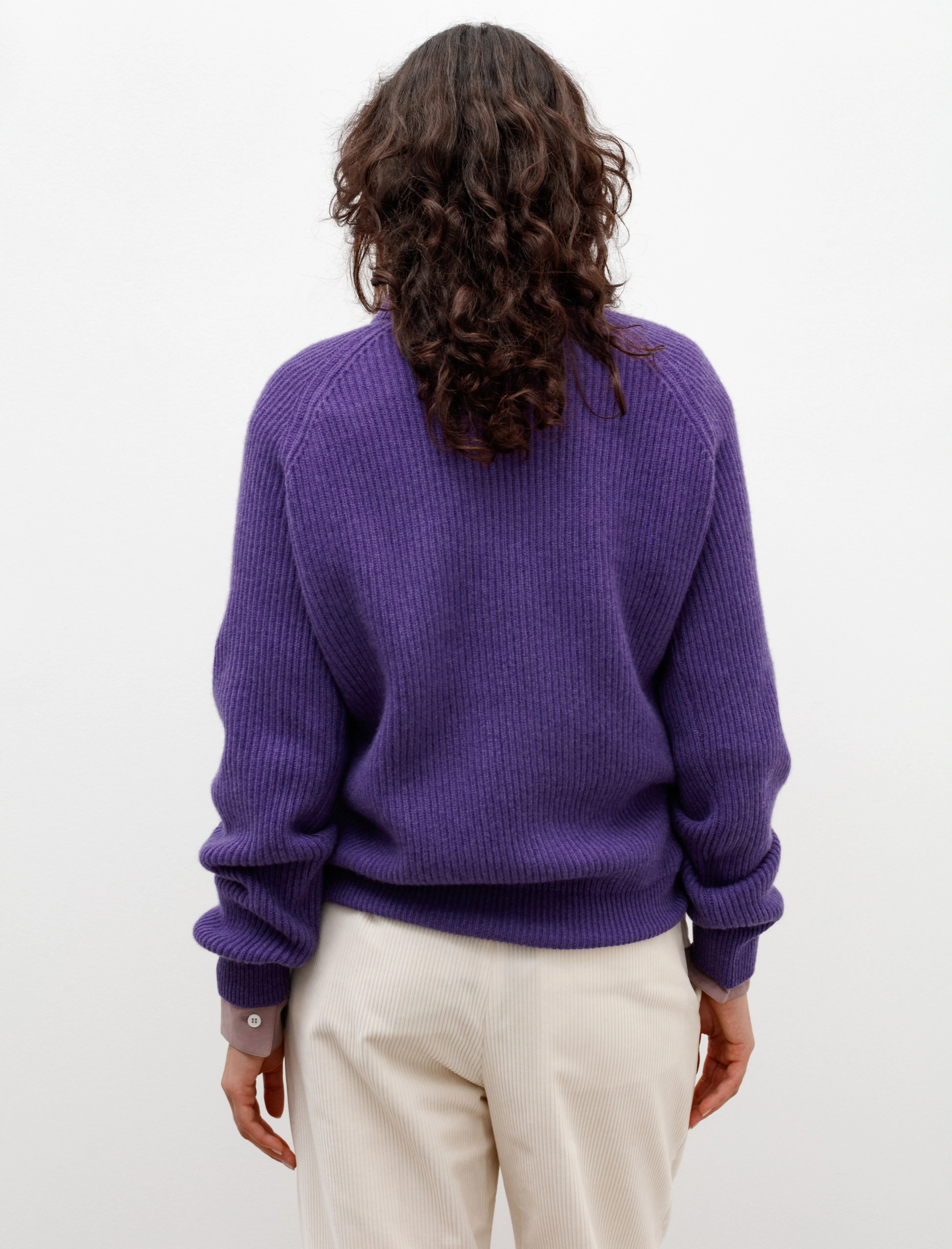 Ribbed Raglan Cashmere Sweater Purple sold by SHOP NEIGHBOR product image thumbnail 4