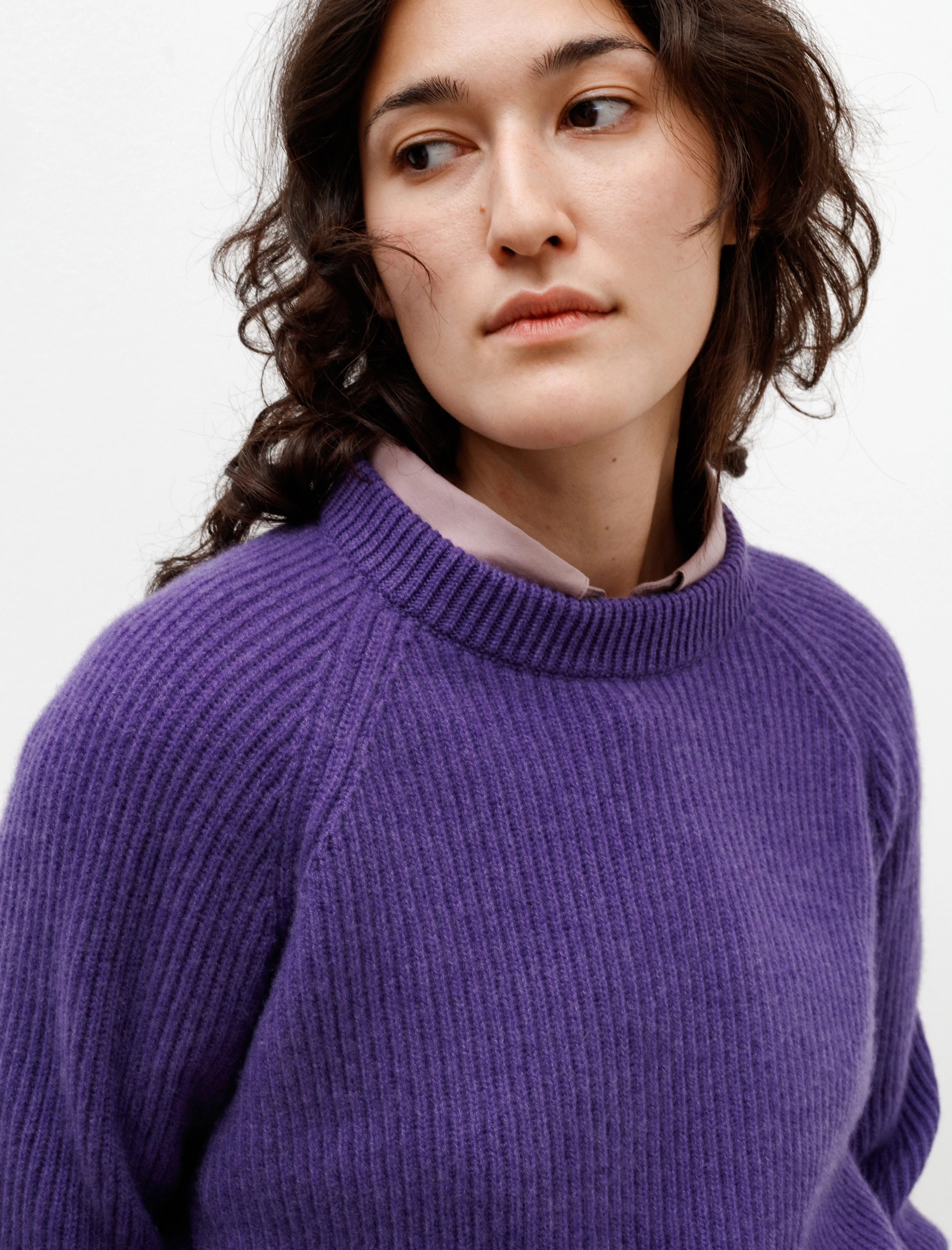 Ribbed Raglan Cashmere Sweater Purple sold by SHOP NEIGHBOR product image thumbnail 2