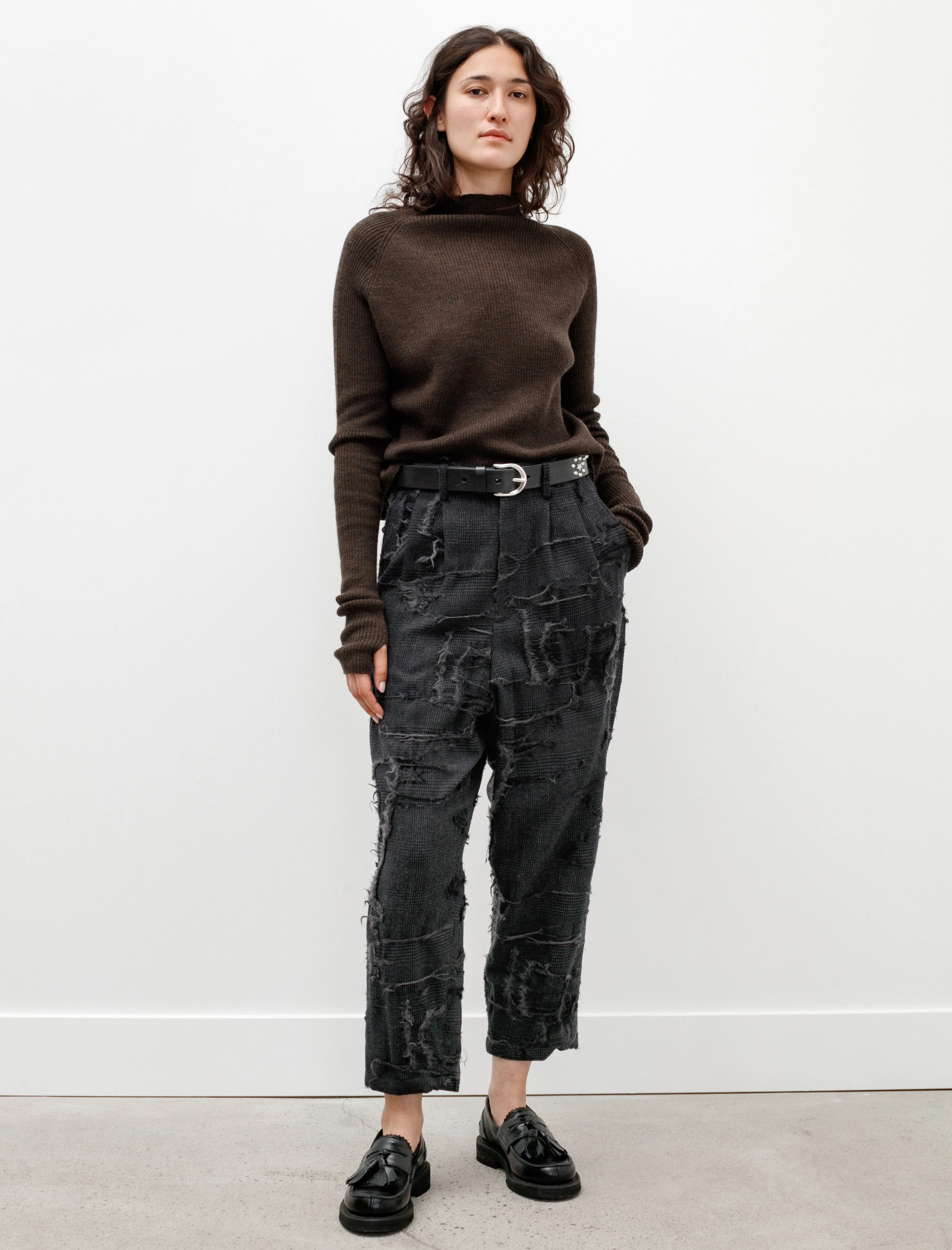 Tapered Raw Edge Trousers Grey sold by SHOP NEIGHBOR
