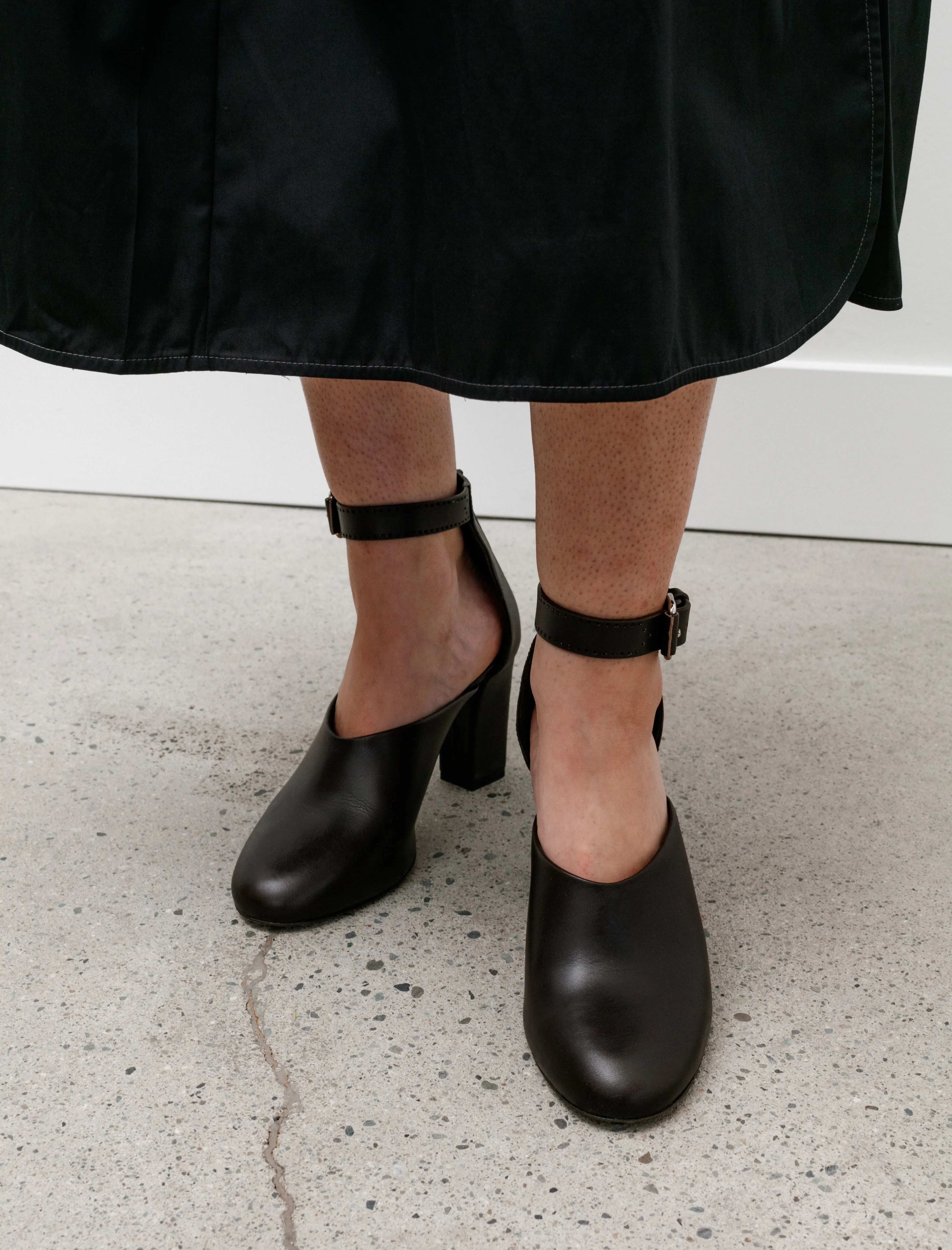 Round Toe Open Pump Dark Chocolate sold by SHOP NEIGHBOR