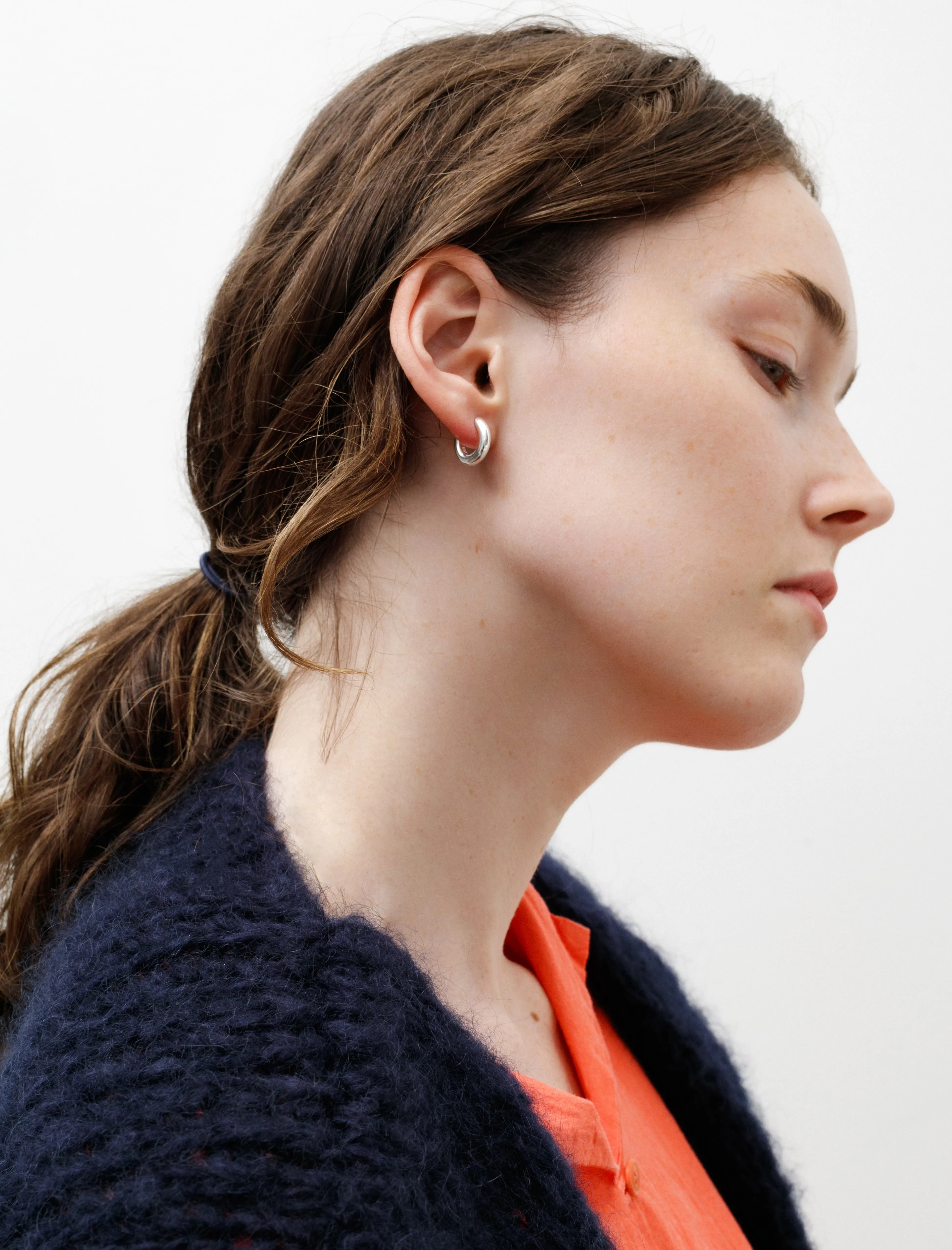 Almost Earrings Small Polished Silver sold by SHOP NEIGHBOR product image thumbnail 4