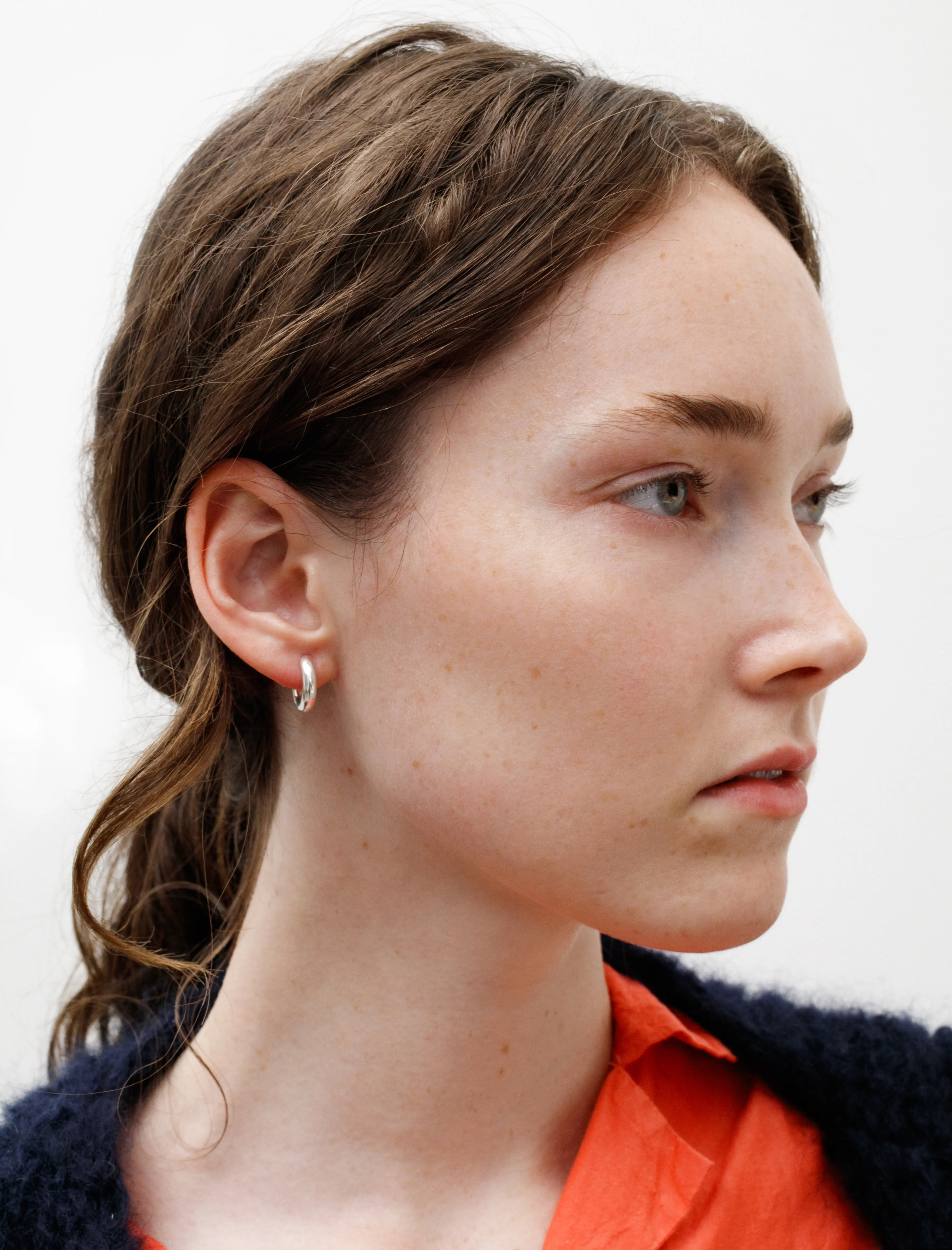 Almost Earrings Small Polished Silver sold by SHOP NEIGHBOR product image thumbnail 3