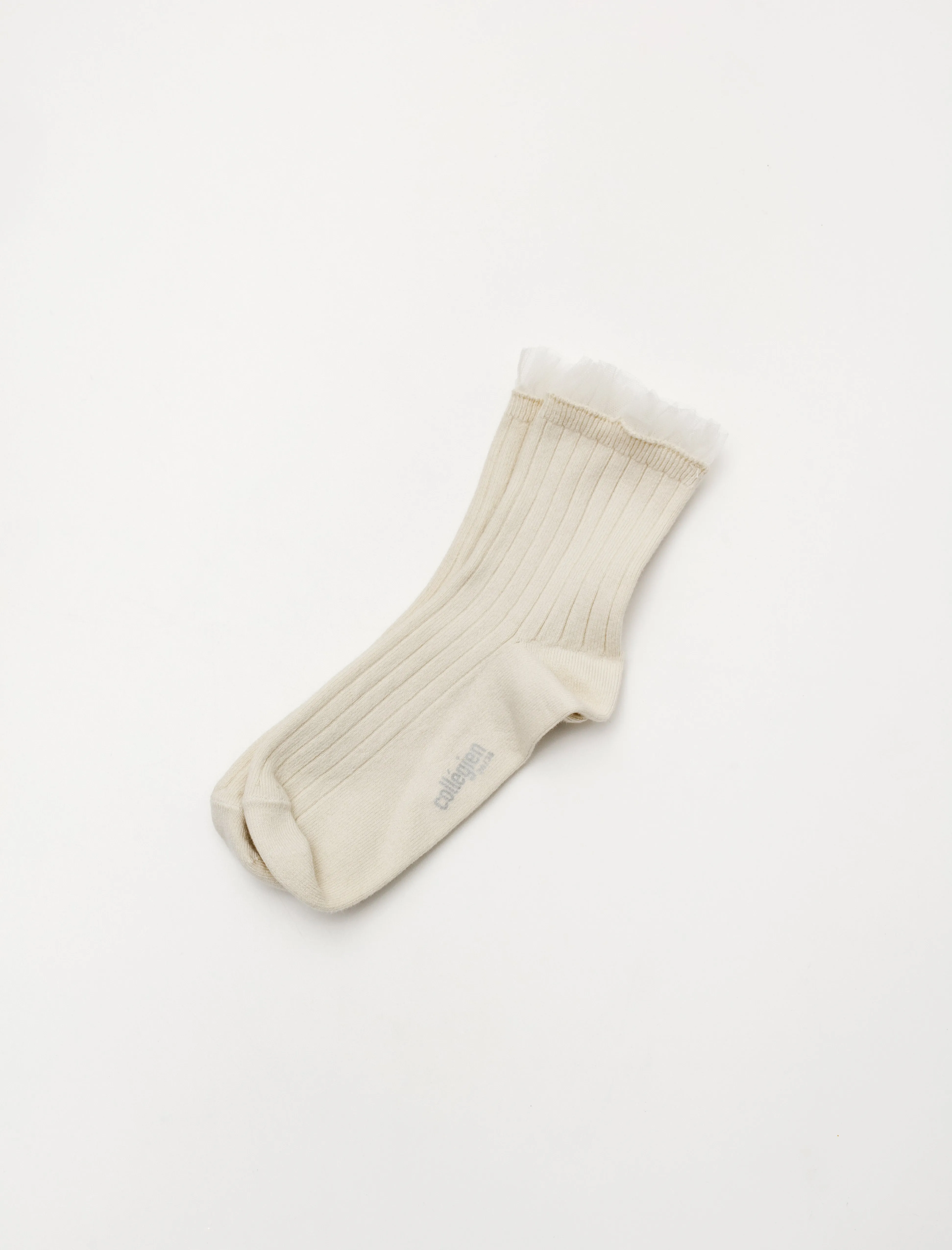 Margaux Tulle Socks Doux Agneau White sold by SHOP NEIGHBOR