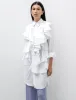 Long Abstract Ruffle Shirt White sold by SHOP NEIGHBOR