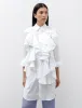 Long Abstract Ruffle Shirt White sold by SHOP NEIGHBOR