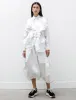 Long Abstract Ruffle Shirt White sold by SHOP NEIGHBOR