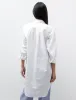 Long Abstract Ruffle Shirt White sold by SHOP NEIGHBOR