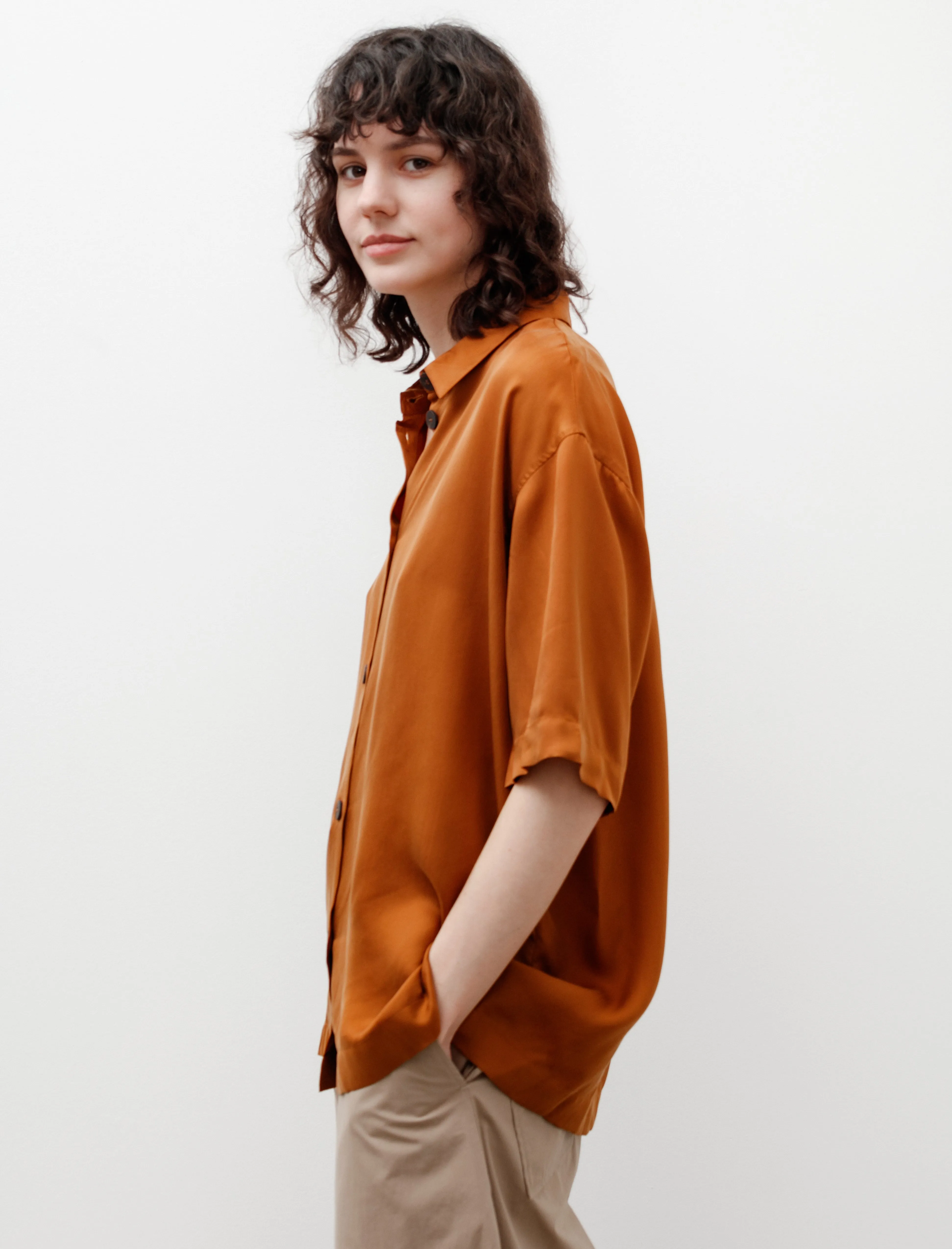 Piero Shirt Satin Cupro Amber sold by SHOP NEIGHBOR product image thumbnail 3