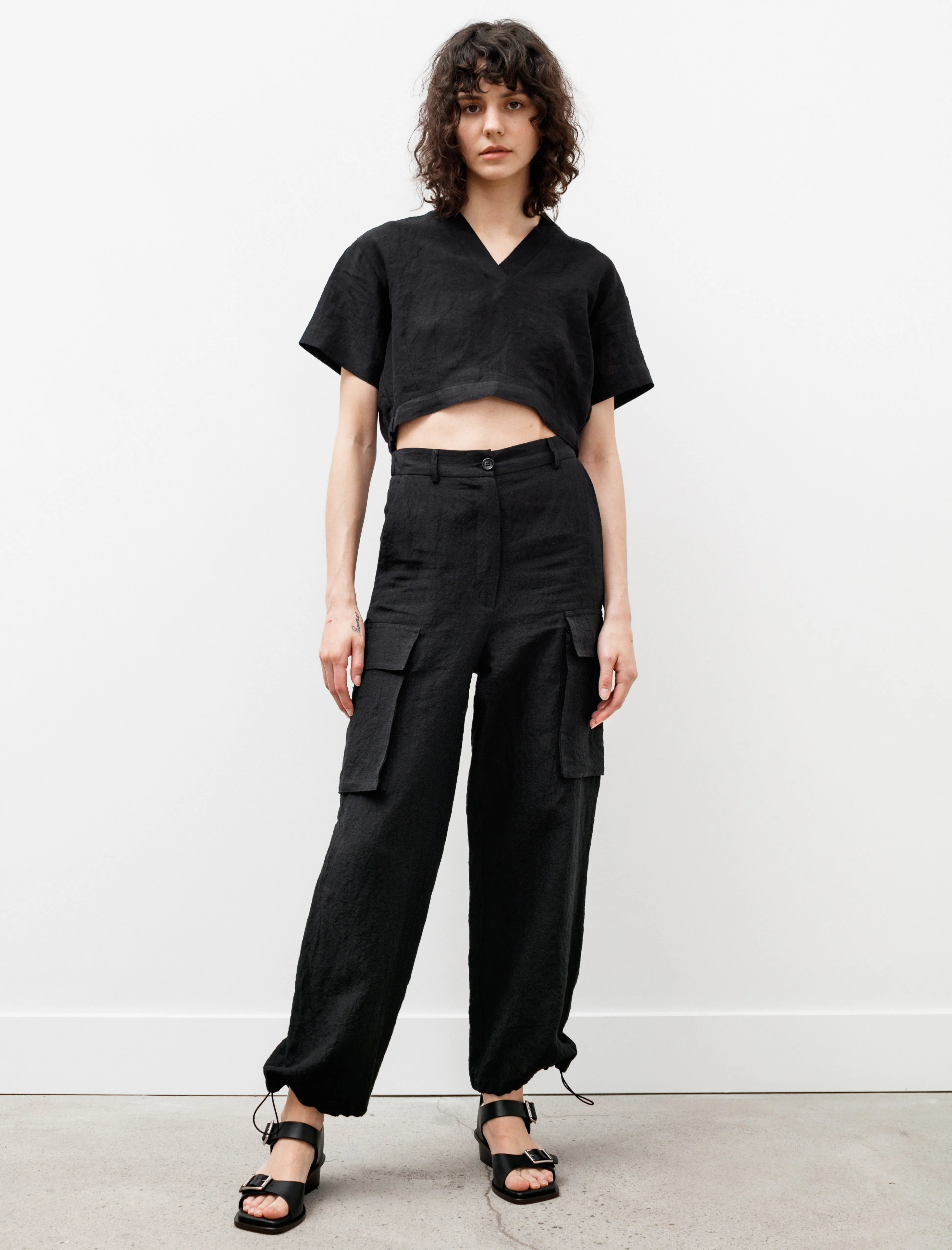 Cargo Pants Linen Black sold by SHOP NEIGHBOR